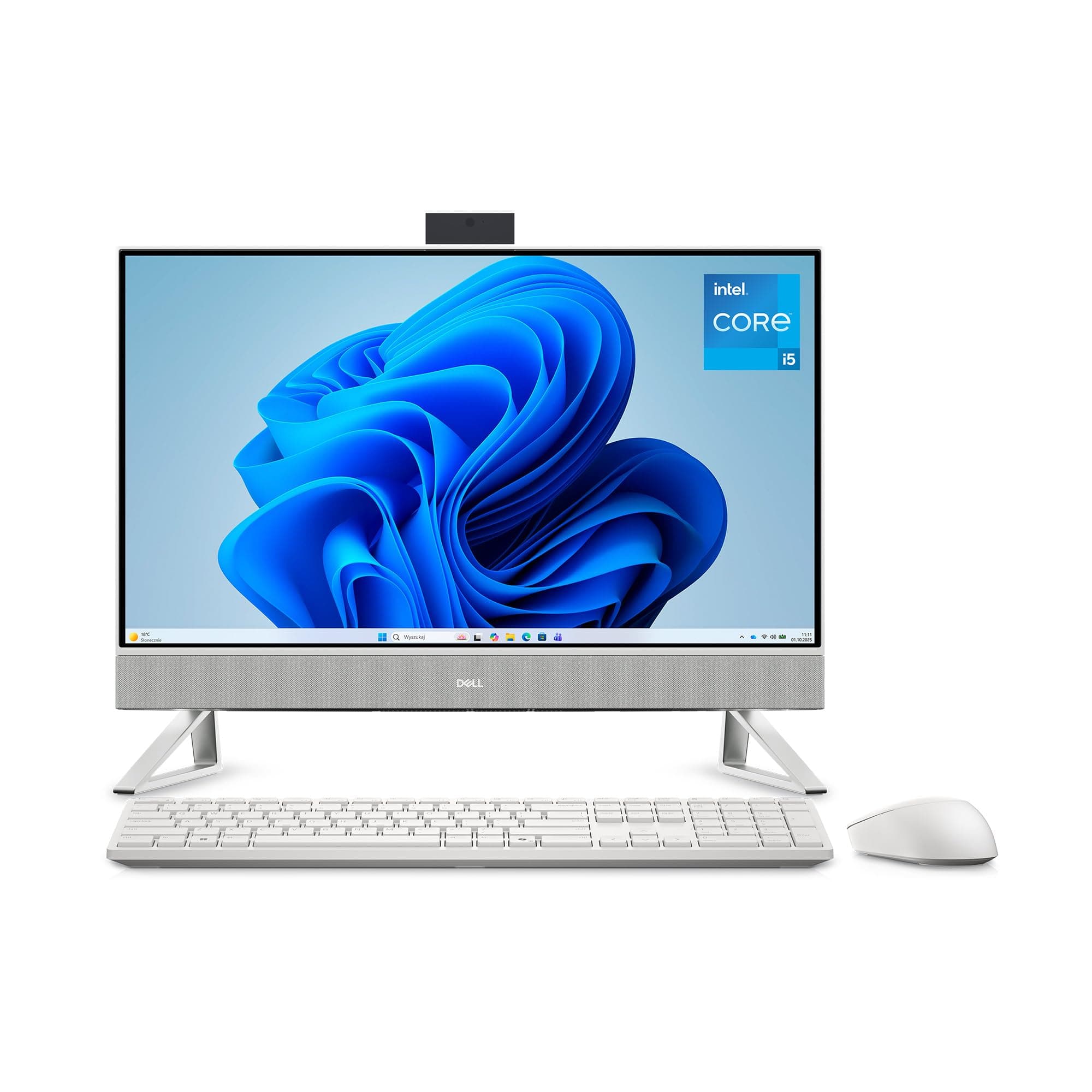 Dell 24 Ordinateur de Bureau Tout-en-Un EC24250, FHD, Intel Core i5-1334U | FHD Display, Intel UHD Graphics, Windows 11 Home, Wi‑Fi 6E, Dolby Atmos