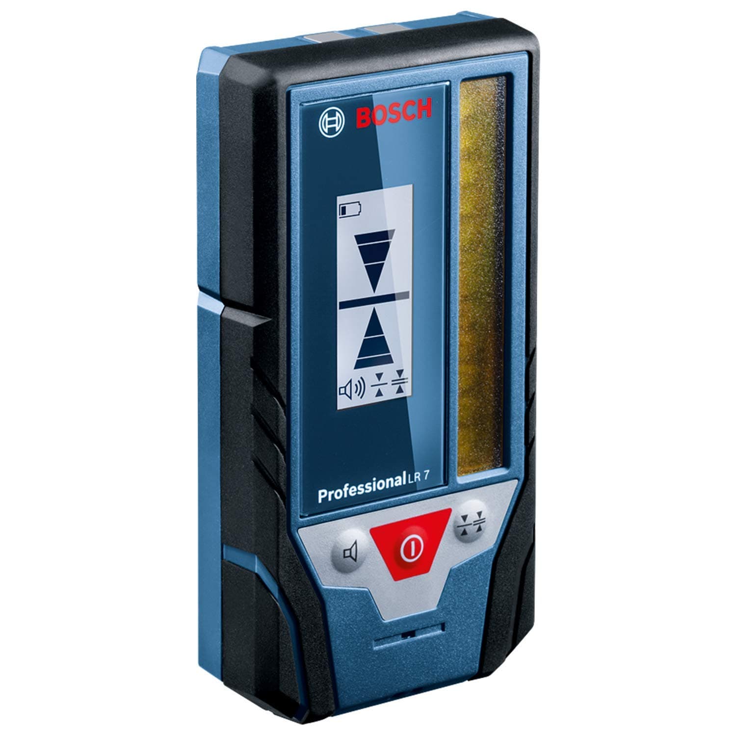 Bosch Professional Laserempfänger LR 7 (roter und grüner Strahl, 2 x AAA Batterien, Reichweite: 5-50 m, Schutztasche)