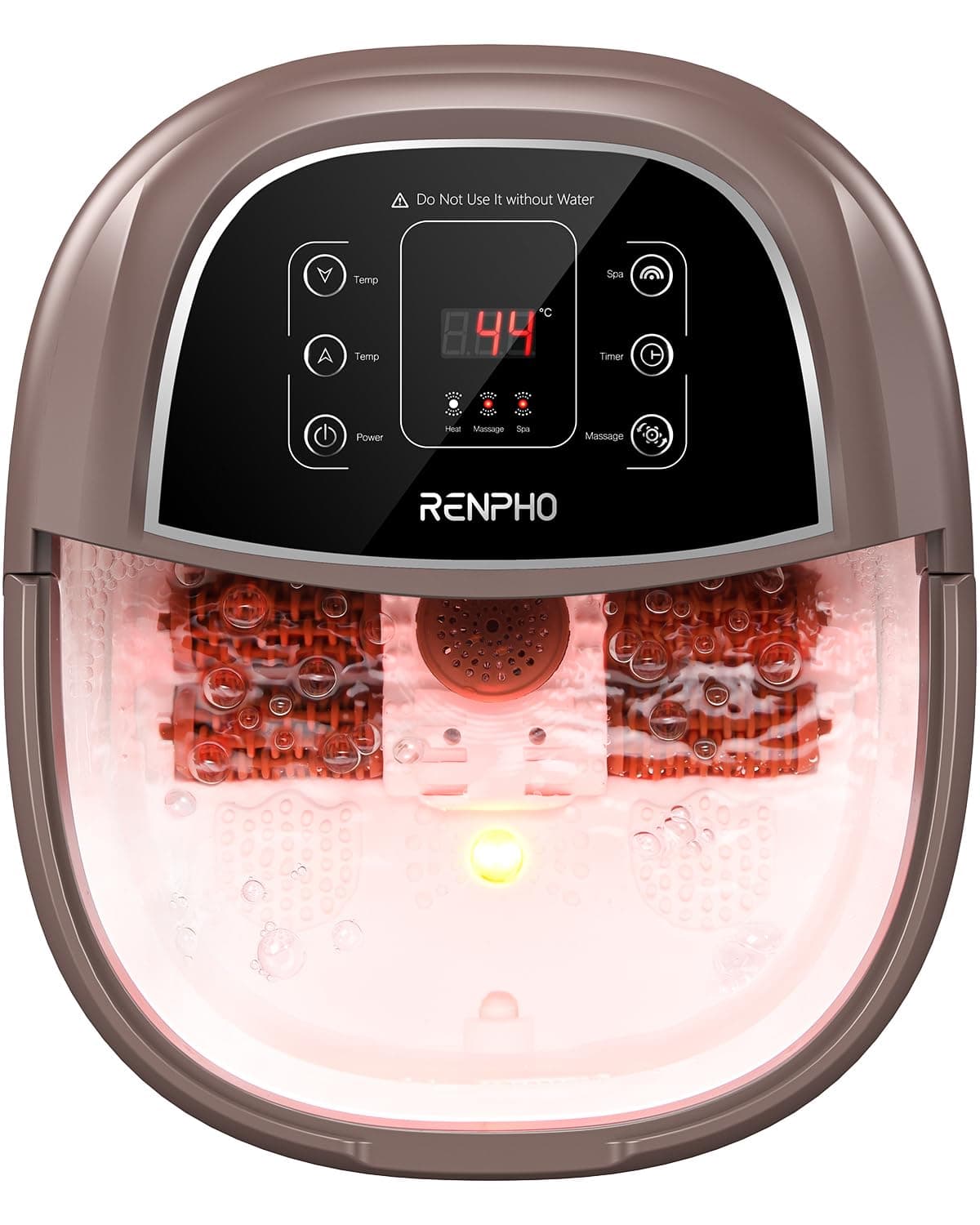 RENPHO Pediluvio piedi con Riscaldamento Veloce Massaggio Automatico e Potenti Getti di Bolle, Rulli Massaggianti shiatsu Motorizzati, Pedicure per Piedi Stanchi, Temperatura Regolabili