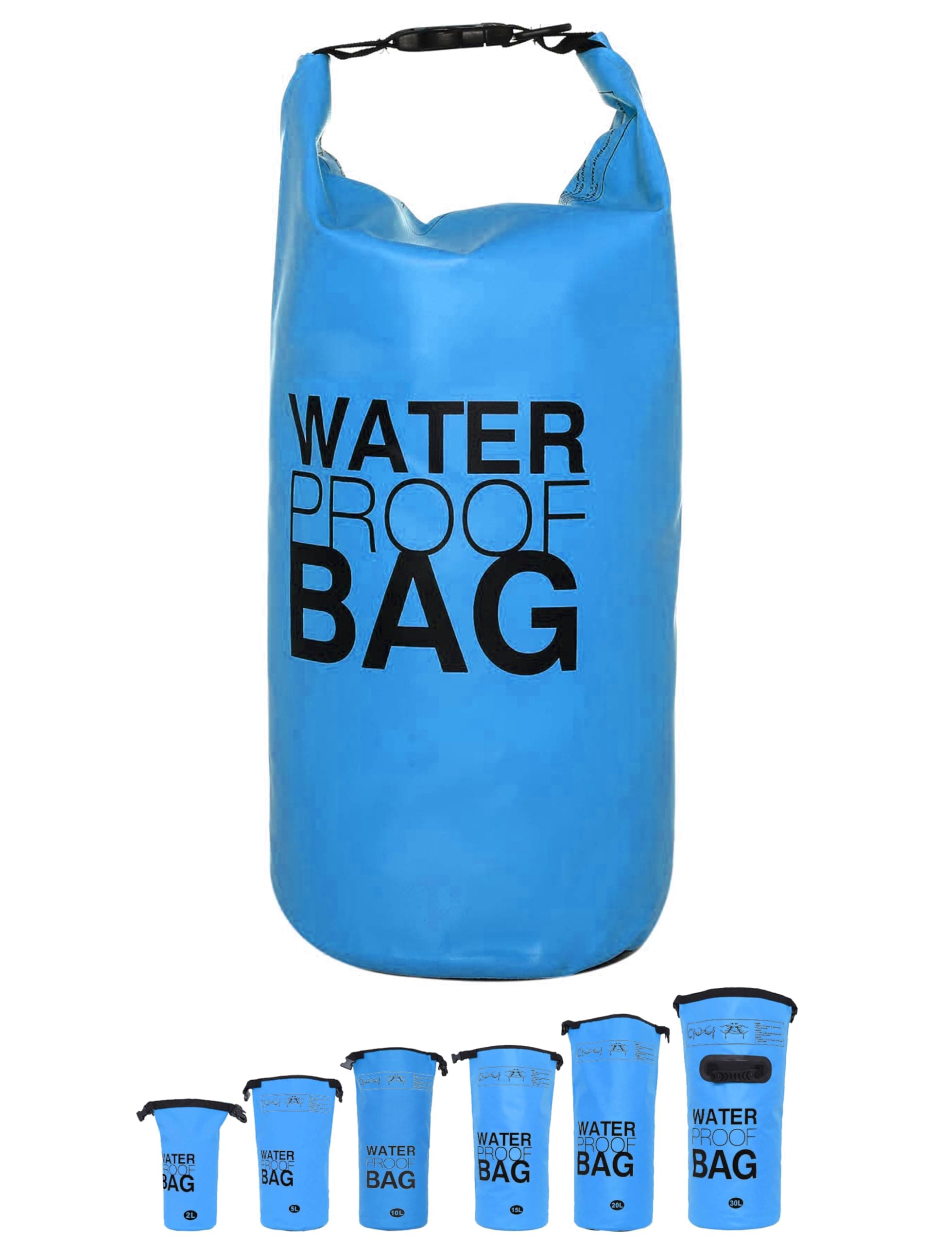 DonDon Dry Bag Borsa Impermeabile da 2l, 5l, 10l, 15l, 20l, 30l con Tracolla