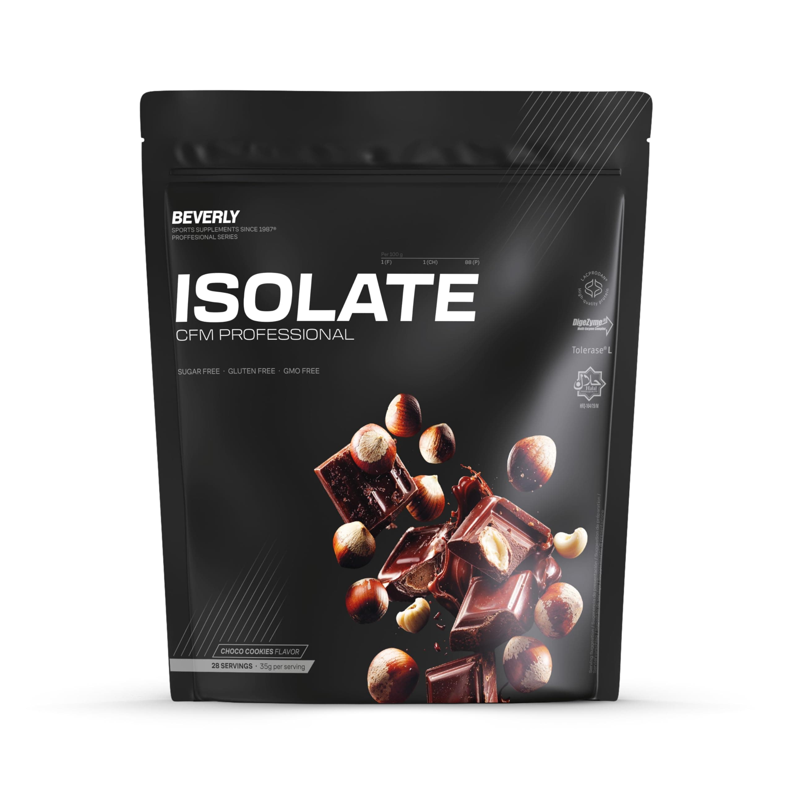 Beverly ISOLATE CFM – Proteína Aislada de Suero Premium (Whey Isolate) | 30 g Proteína | Baja en Lactosa y Sin Azúcares Añadidos | 29 Servicios | Desarrollo Muscular (1 Kg, Chocolate Avellana)