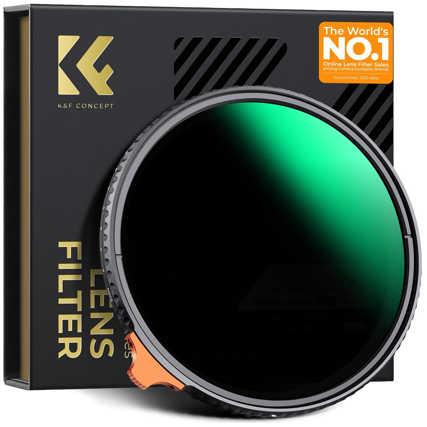 K&F CONCEPT Nano-Xcel 82MM Filtro Variabile ND2-400 (1-9 Stop),Filtro Variabile con 28 Strati Rivestimento Nano in Vetro Ottico con Custodia del Filtro