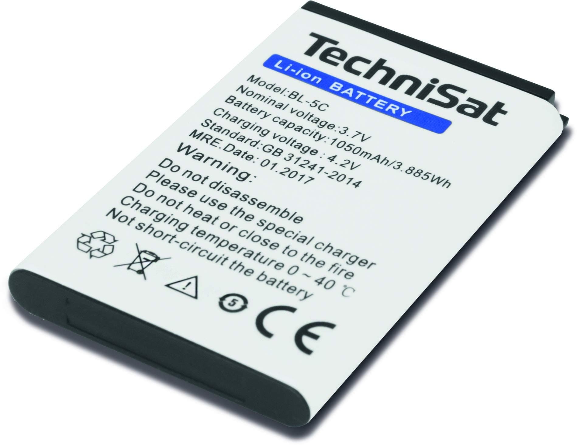 TechniSat BL-C5 Akku für z.B. DIGITRADIO 1, DIGITRADIO 2, TECHNIRADIO RDR, TECHNIRADIO 6 IR UVM. (Lithium-Ionen-Akku, BL-5C, 3.7 V und 1050 mAh)
