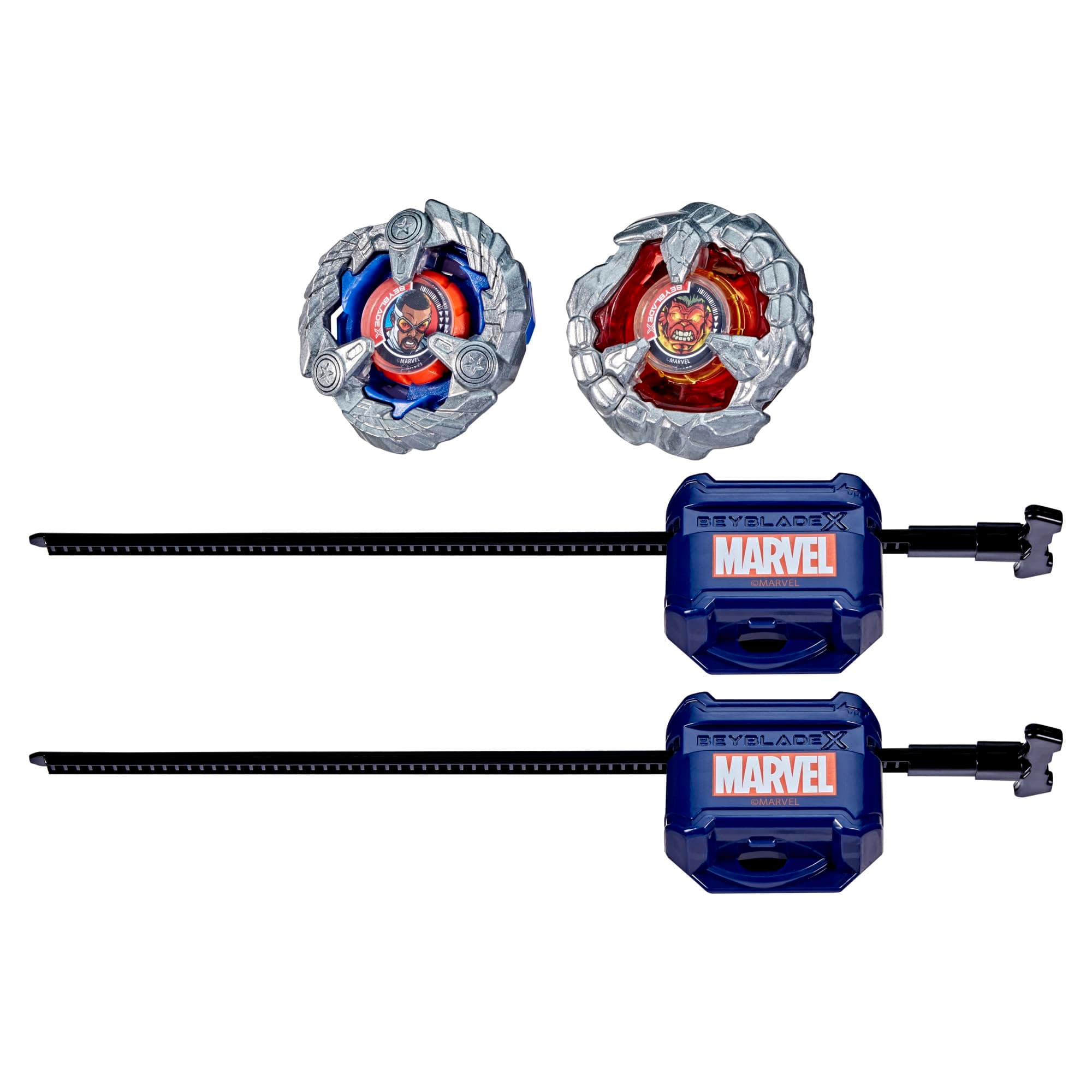 Hasbro Beyblade X in collaborazione con Marvel, Captain America 4-70GB vs. Red Hulk 1-80R