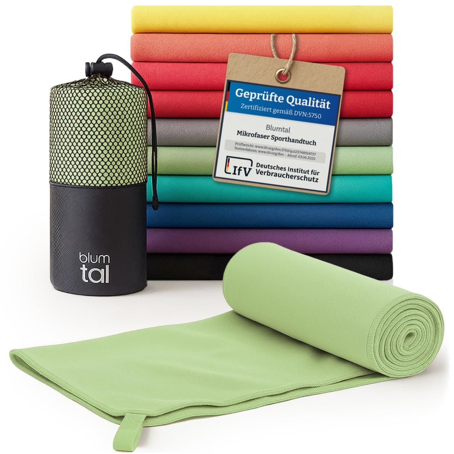 Blumtal Mikrofaser Handtuch leicht & extra saugstark - schnelltrocknende Microfaser Handtücher - optimal als Fitness Handtuch/Strandtuch Mikrofaser/Gym Towel - Reisehandtuch kompakt - Grün