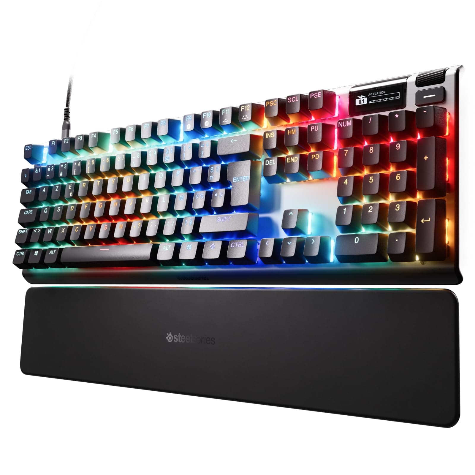 SteelSeries Apex Pro Gen 3 - Clavier Gamer HyperMagnetic - Switches OmniPoint 3.0 - Actionnement Ajustable - Toucher Rapide/SOCD - OLED - RGB - Capuchons PBT - USB-C - FR Layout AZERTY