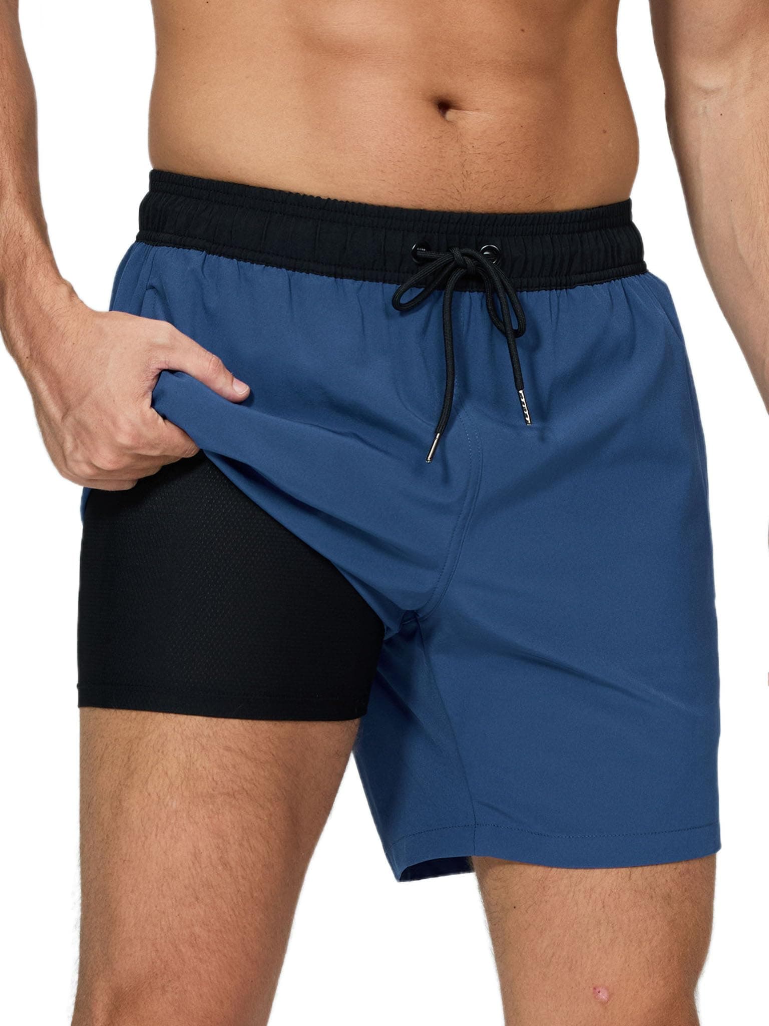 Arcweg Costume da Bagno da Uomo con Boxer Slip Foderato Pantaloncini da Bagno Fodera a Compressione 2 in 1 Pantaloncini da Spiaggia con Tasca con Cerniera Surf