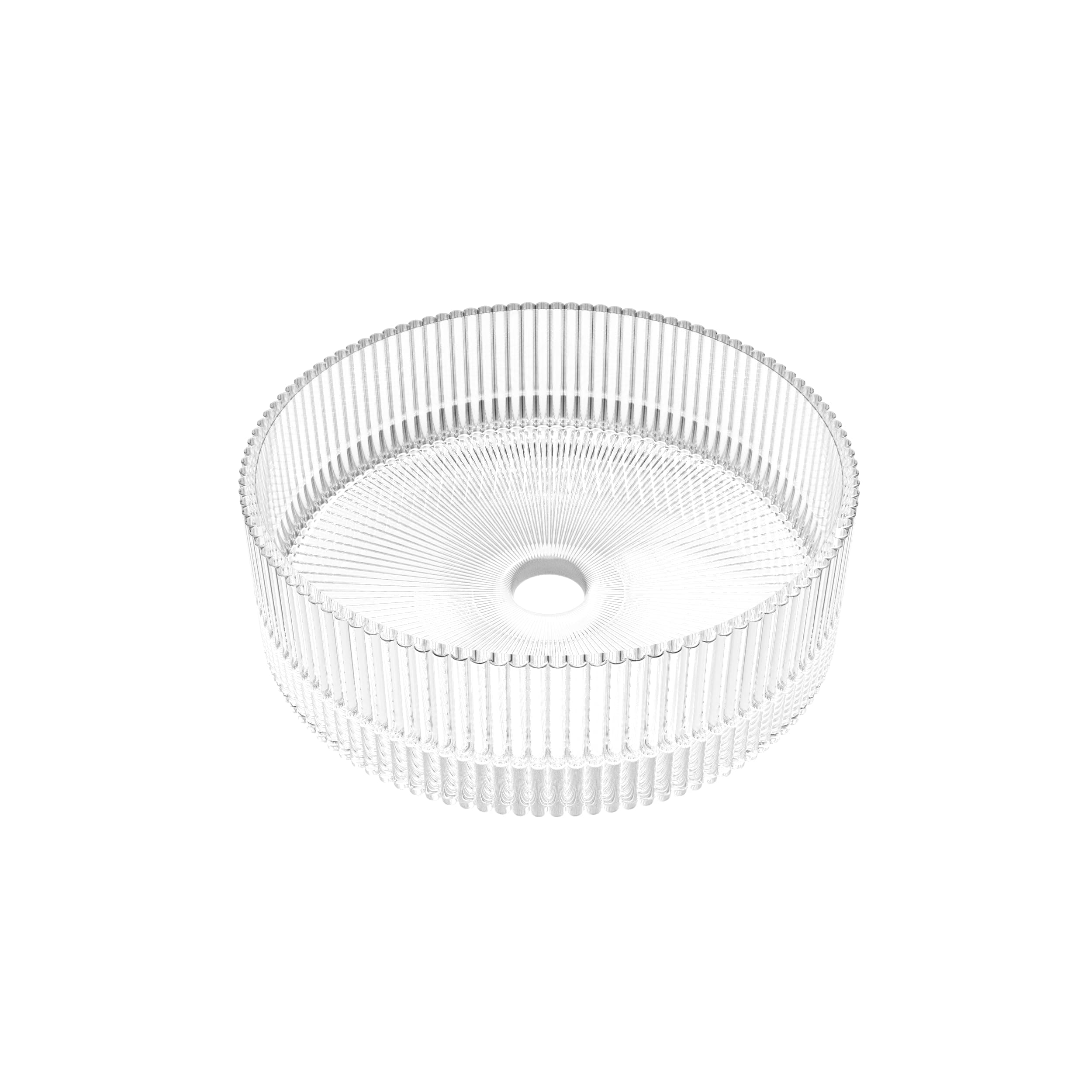 BAIKAL Lavabo sobre Encimera | Redondo | Cristal Transparente | 36 x 36 x 11 cm | Sin orificio para grifo | Lavabo Baño | Envío con Embalaje Reforzado