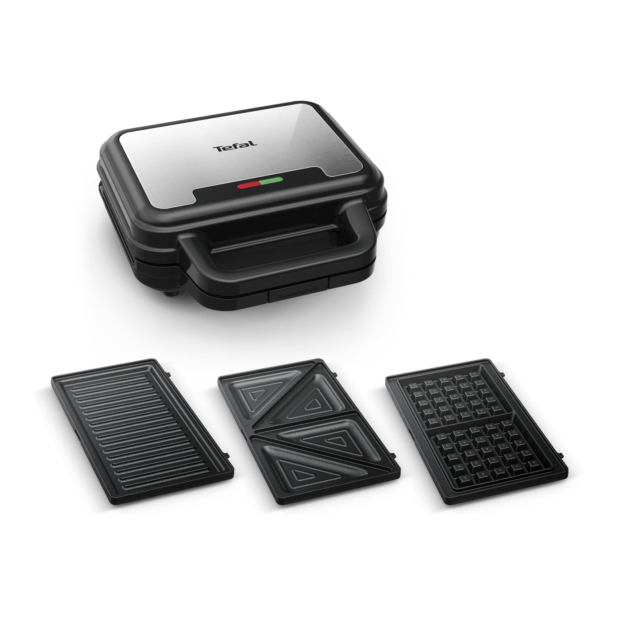 Tefal UltraCompact 3-en-1 Appareil à Gaufres, Sandwichs et Paninis, 3 jeux de plaques inclus, Compact, Rangement Facile, 700 W, SW383D10