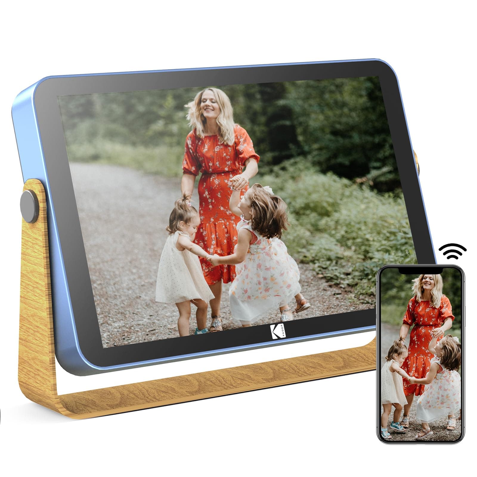 KODAK Marco De Fotos Digital, Marco Digital WiFi de 10 Pulgadas, Batería Recargable Integrada y Memoria de 32 GB, Pantalla Táctil IPS HD, Compartir Fotos y Vídeos a Través de la App, Email o USB