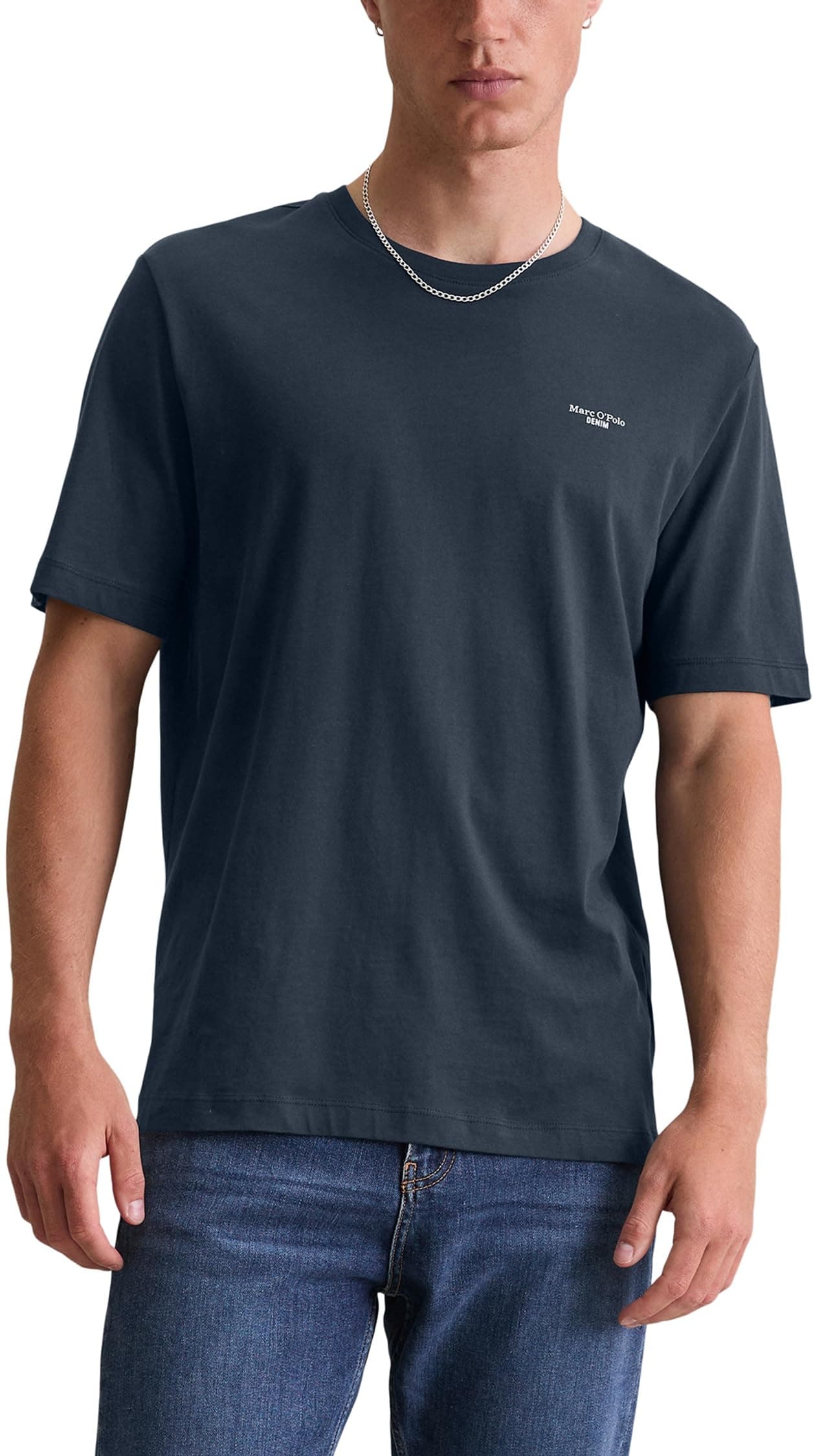 Marc O'Polo Herren 51556 Herren T-Shirt mit Rundhals-Ausschnitt, bequemes Oberteil aus Bio Baumwolle, klassisches Kurzarmshirt für Herren (1er Pack)