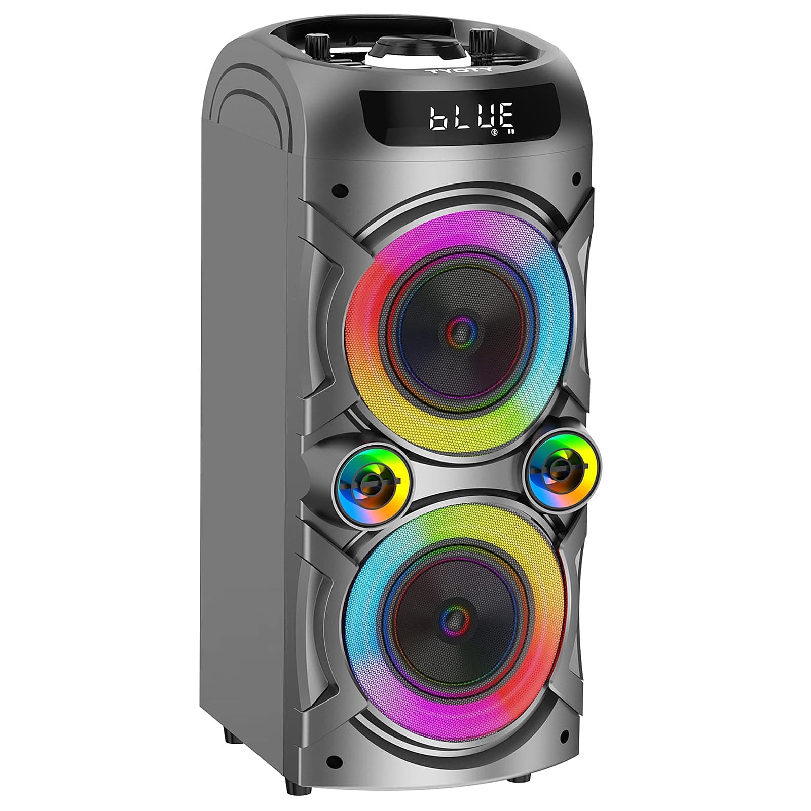 Altoparlante Bluetooth portatile da 100 W Altoparlante wireless ad alta potenza TWS Accoppiamento stereo forte Bassi profondi Grande altoparlante da festa con subwoofer Luce da campo a LED (Nero)