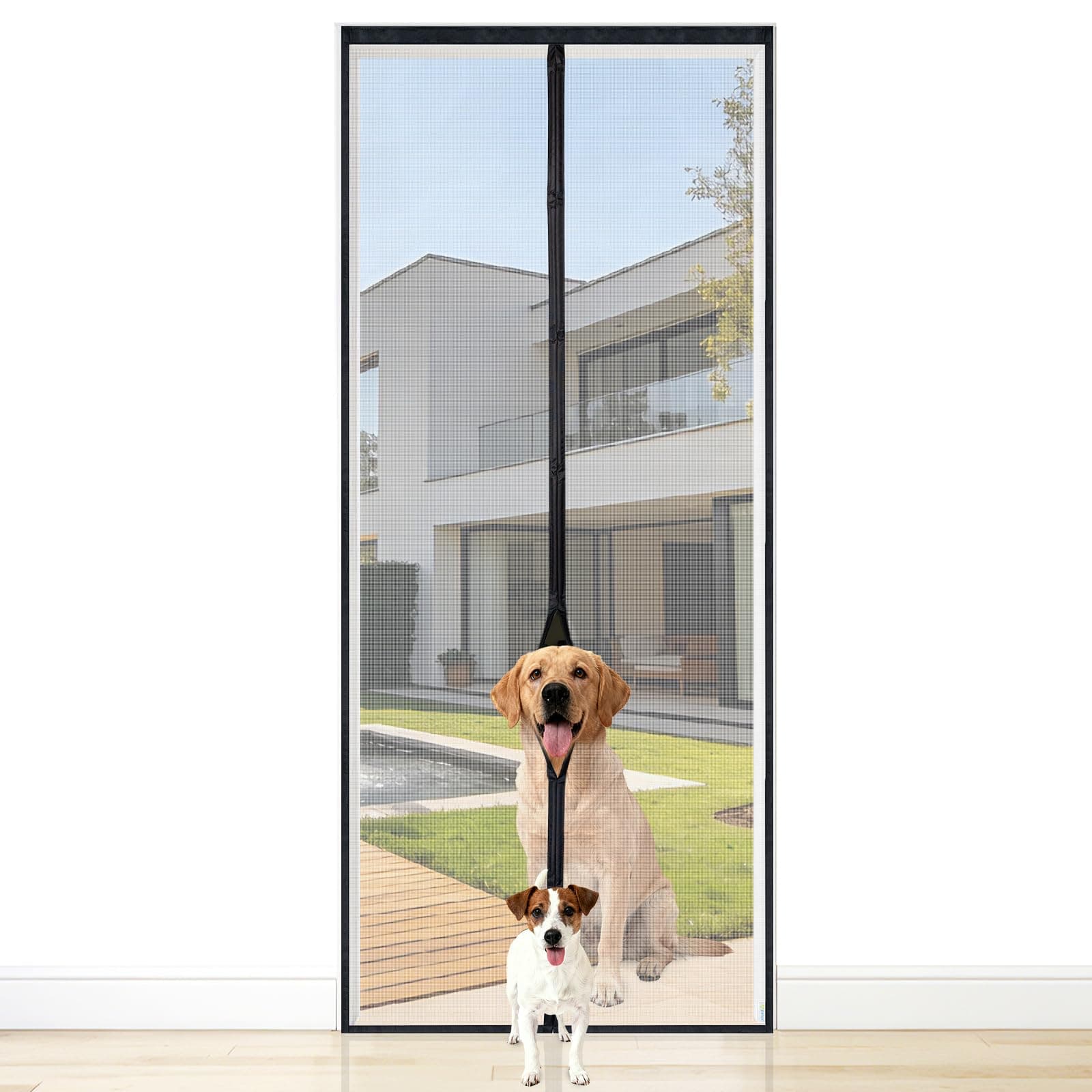 Apalus VP Pro Zanzariera Magnetica per Porta Balcone, Fibra di Vetro Ignifuga e Antigraffio, Chiusura Magnetica Forte, Banda Adesiva 3,8 cm Extra Larga, Rete Antizanzare Non Accorciabile, 100x210 cm