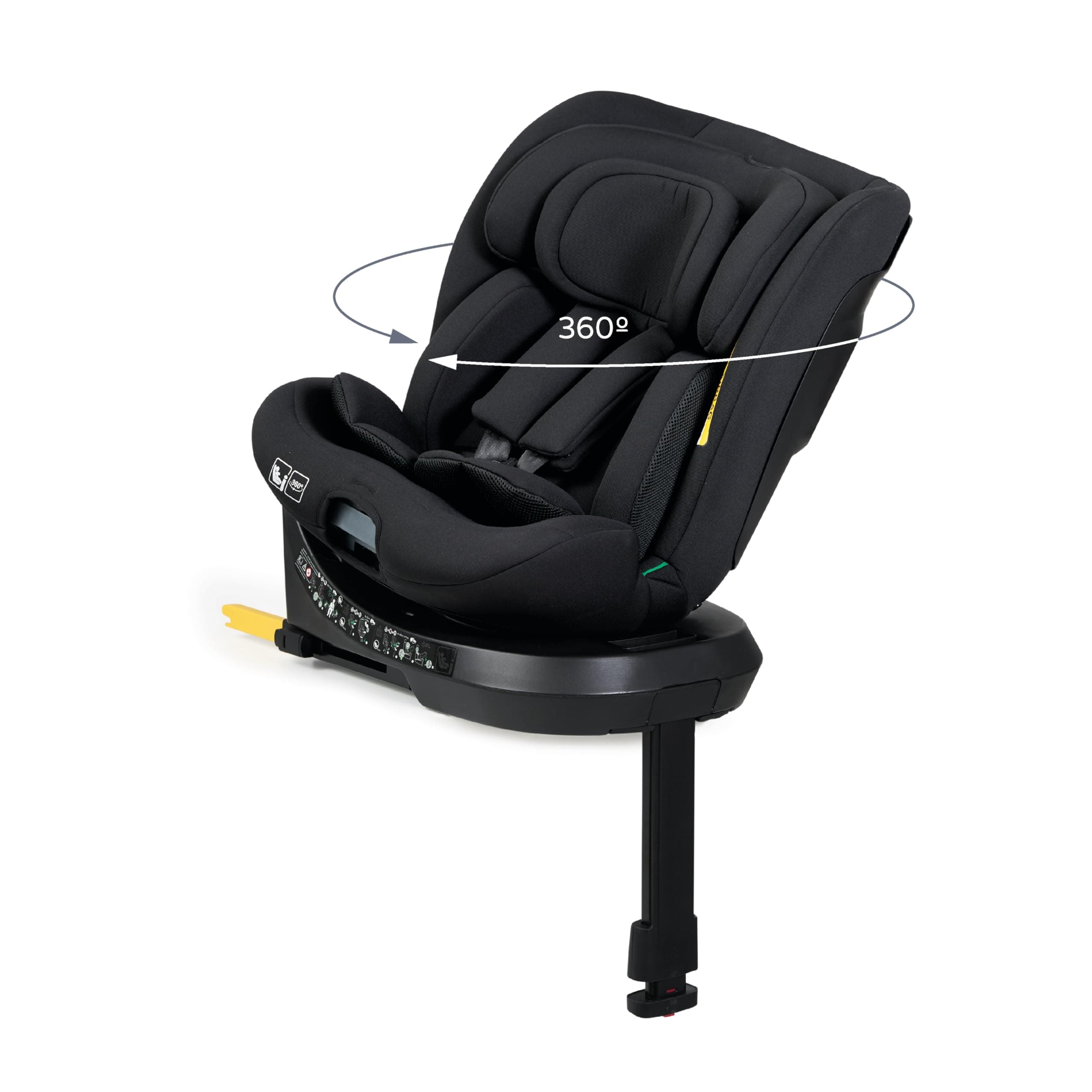 MS BabyWorld – DENVER y CAPRI – Silla de coche I-Size Grupo 0/1/2/3 | 40-150 cm | Isofix y Top Tether | Nacimiento a 12 años (0-36 kg) | Contramarcha 18 kg | Giratoria 360º Universal (Capri Negro)
