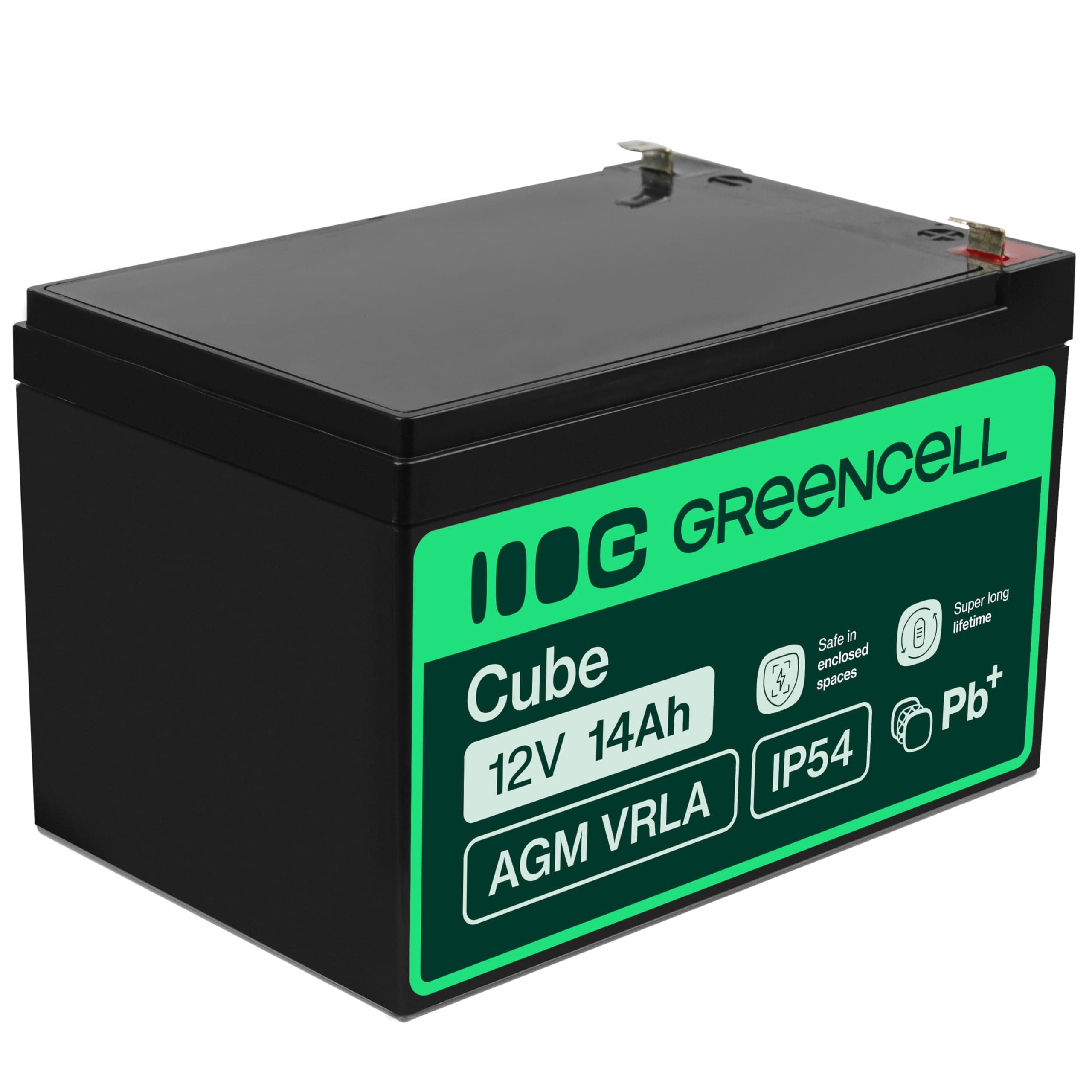 Batterie AGM 12V 14Ah Green Cell VRLA Plomb Batterie de Remplacement Gel Batterie Batterie de Stockage Résistant aux Cycles Jouet sans Pilote Jouet électrique Alarme Alimentation de Secours