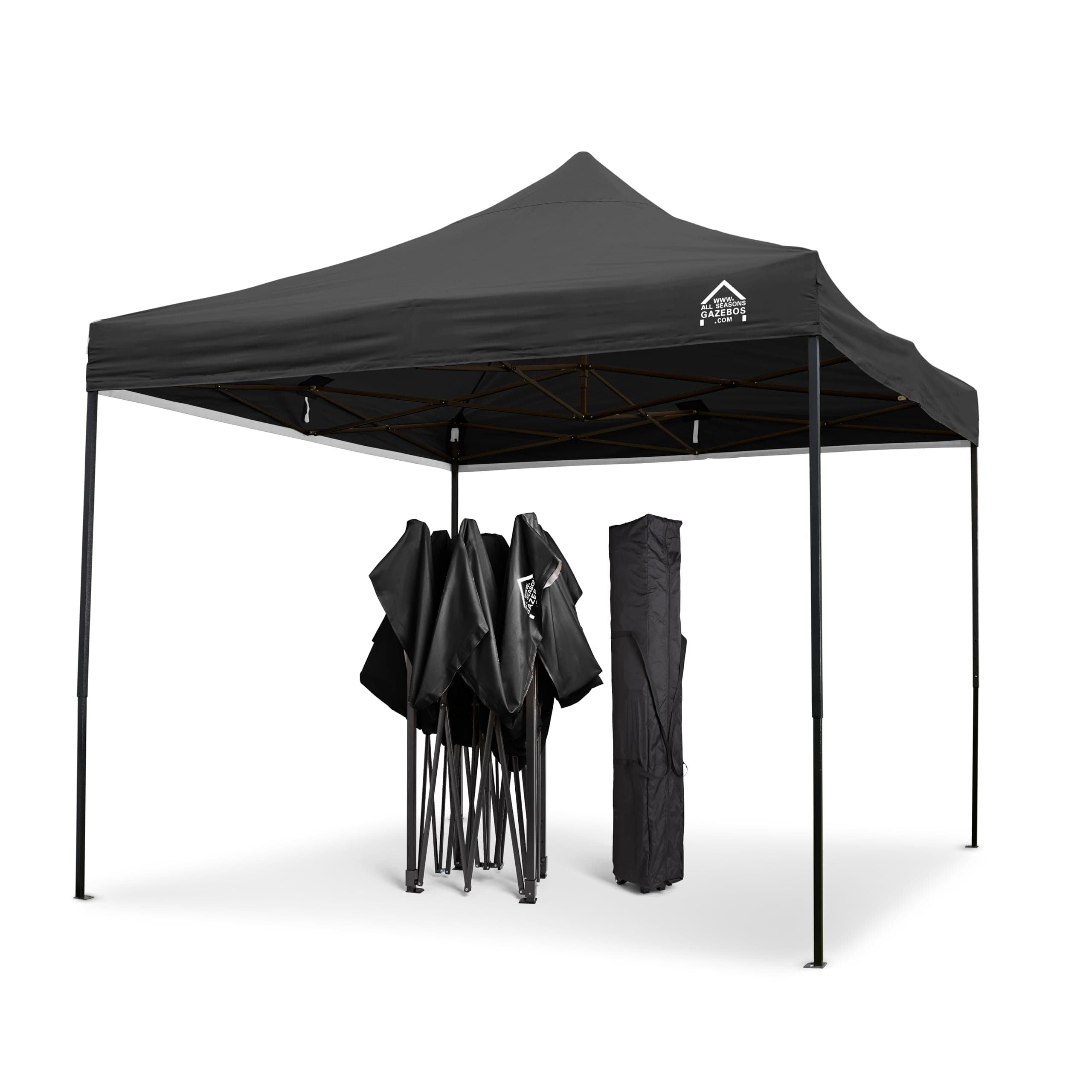 All Seasons Gazebos | 3x3m Pop Up Gazebo | Resistente, completamente impermeabile, di qualità superiore (Nero)