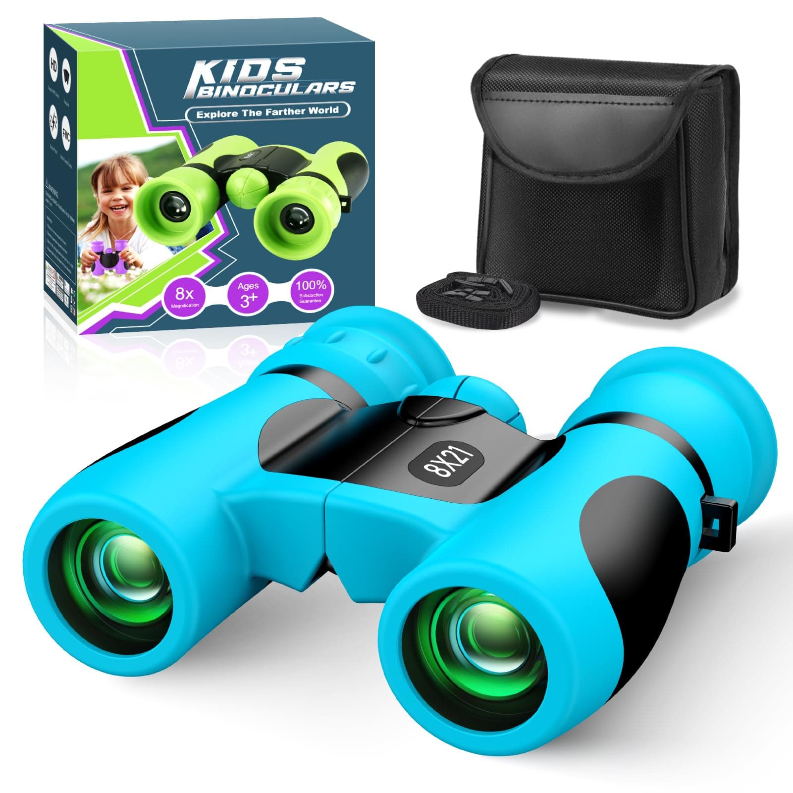 Upgrade Impermeabile Compatto Binocolo per Bambini - 8x21, All'aperto Idea Giocattoli Regalo