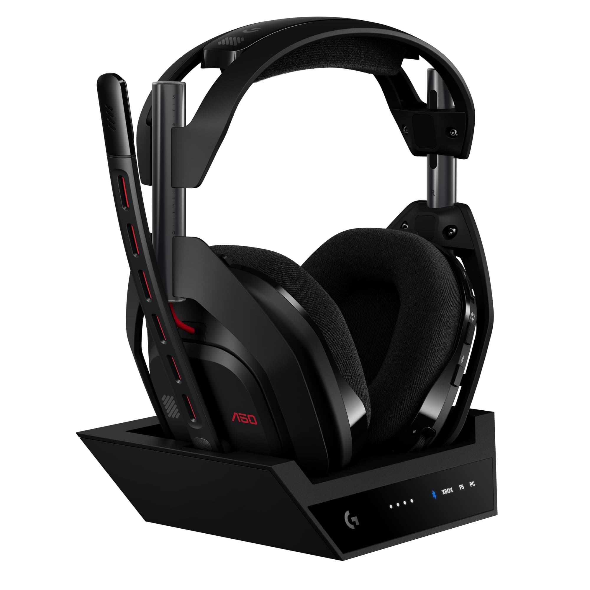 Logitech G Astro A50 Lightspeed Auriculares inalámbricos para Gaming + Base (5.ª Gen), Pro-G Graphene, Cambio Entre 3 Sistemas, USB-C, Xbox, PS5, PC, Nintendo Switch, Switch 2, Bluetooth - Negro