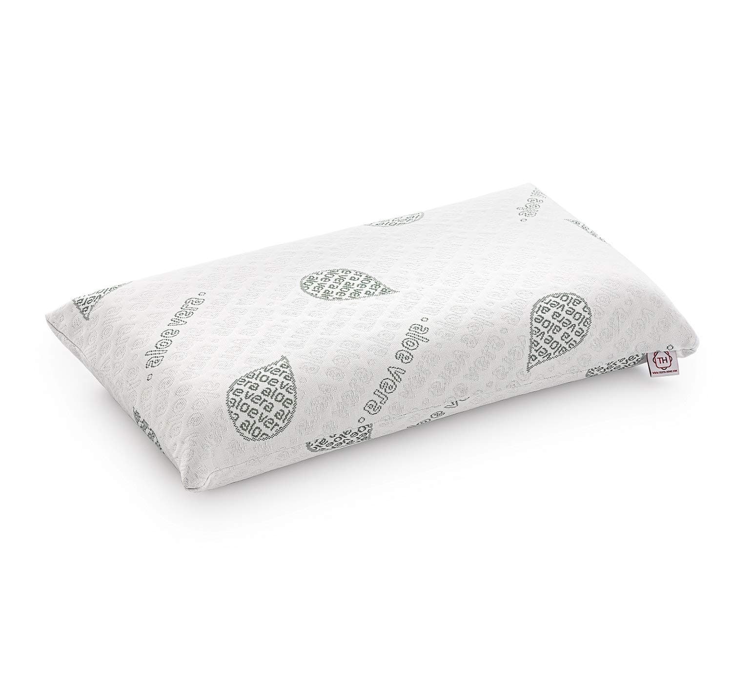 textil-home Almohada Viscoelástica - 90 cm - Tejido Ecológico Aloe Vera, Núcleo de Visco Puro 100% Natural - Doble Funda con Cremallera. Adaptativa Termoregulada.
