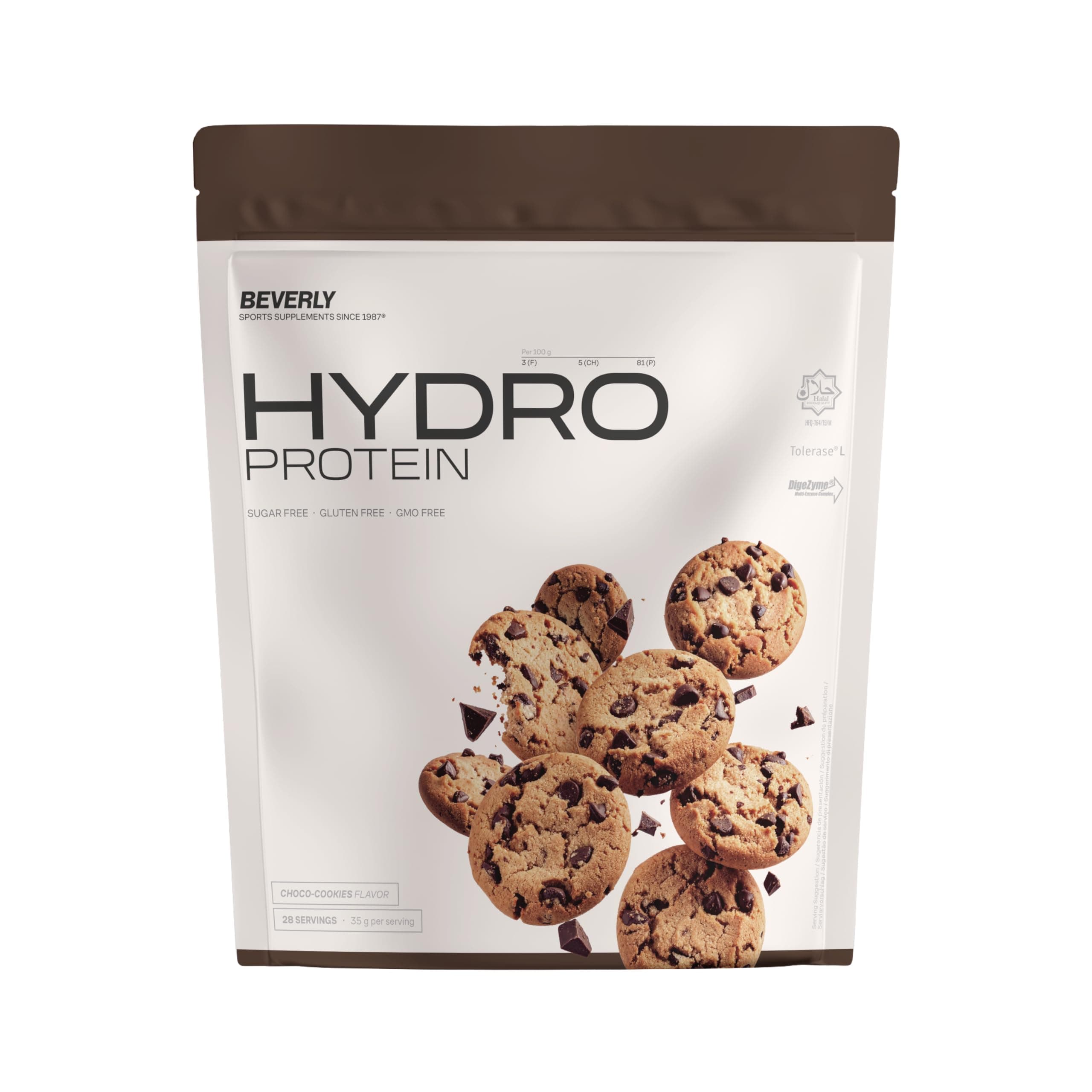 Beverly HYDRO PROTEIN – Proteína Hidrolizada de Suero con DigeZyme® y Tolerase® | 29 g Proteína por Ración | 1 kg (28 Servicios) | Alta Digestibilidad (Chocolate cookie)