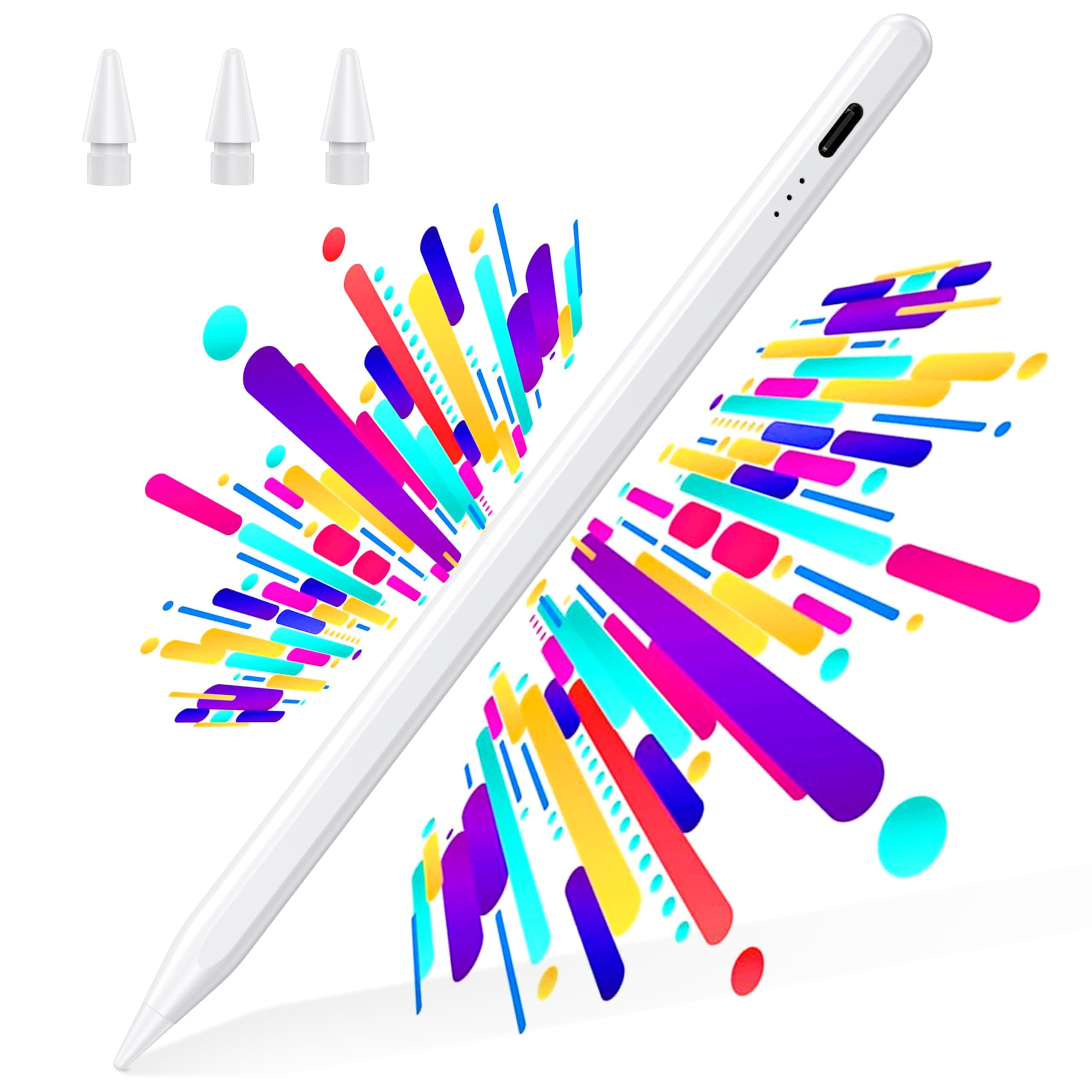 BAZO Lápiz para iPad 2018-2026 - Carga Rápida, Detección de Inclinación, Rechazo de Palma-Stylus Pencil para Apple Pencil con iPad 11/10/9/8/7/6/A16, Pro M5/3/4/5/6/M4, Air M4/3/4/5/M2/M3, Mini 5/6