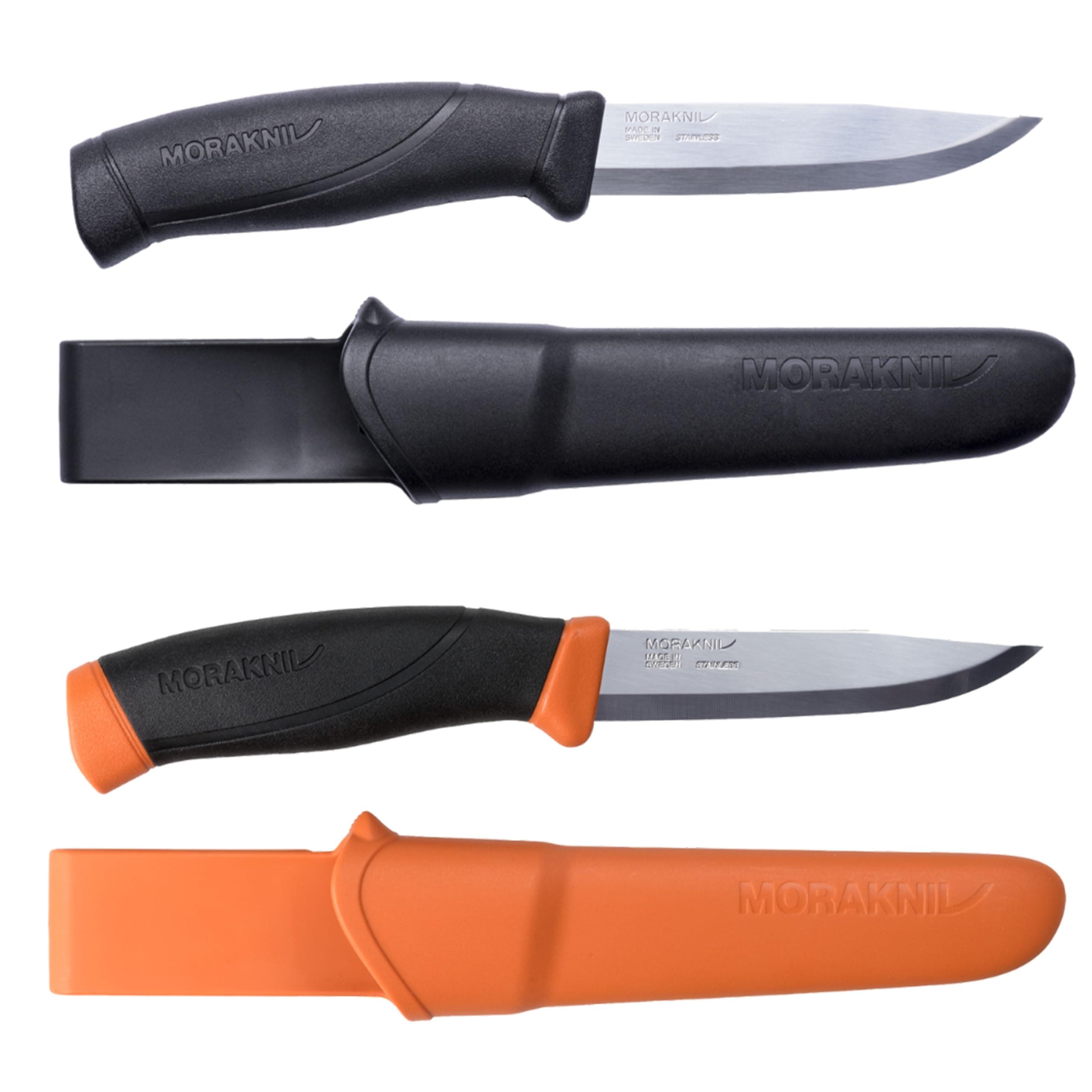 Morakniv Outdoor Messer mit Scheide - Mora Companion S - 2-Pack - Jagdmesser Feststehende Klinge aus Edelstahl - 2,5 mm - Hergestellt in Schweden - Survival Messer für Camping & Jagd