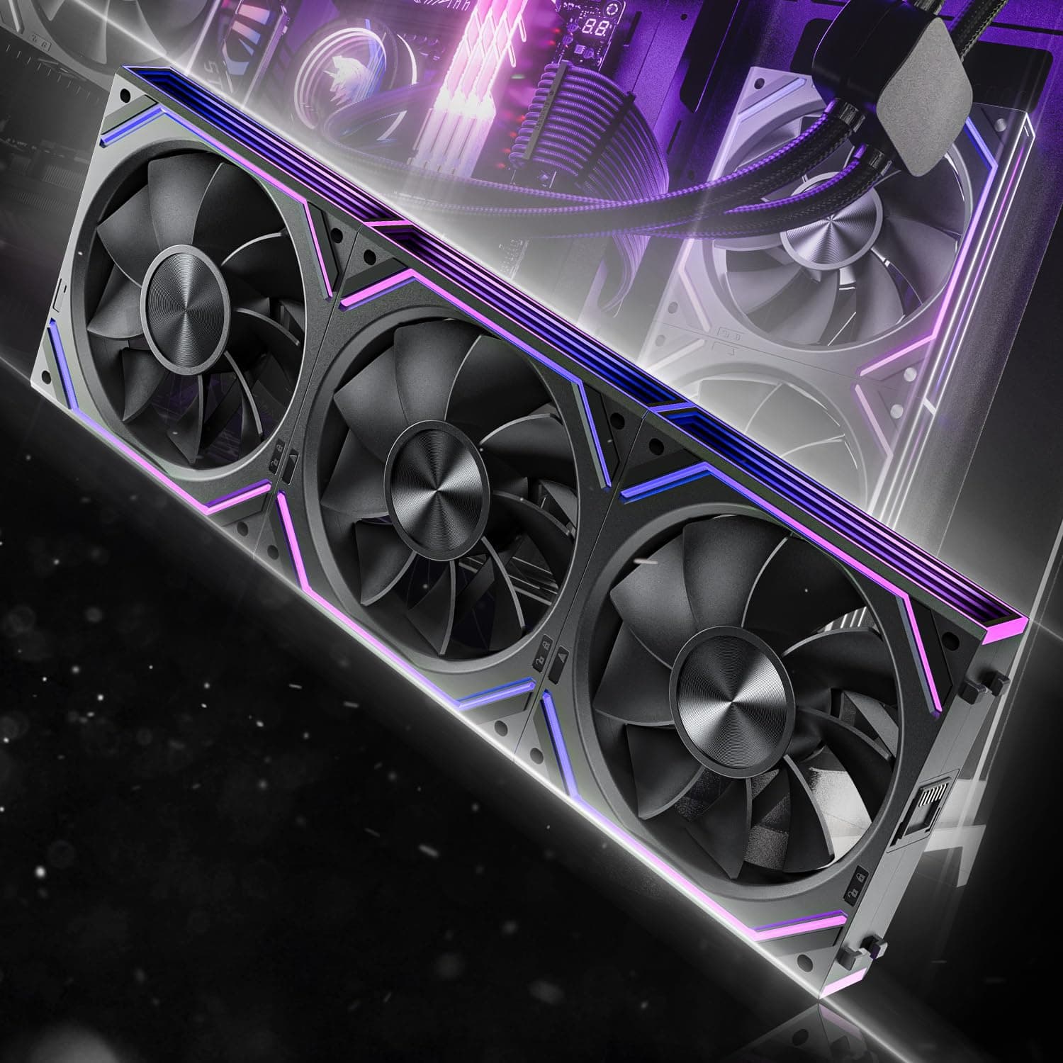 AsiaHorse DAWN RGB - Ventilador Reverse para PC (120 mm, 3 unidades, ARGB Daisy Chain [Infinity Mirror] [HDB] 71 CFM/1850 RPM/2.6MMH2O 4 pines PWM y 5 V 3 pines ARGB para Asus Aura ASRock GIGABYTE MSI