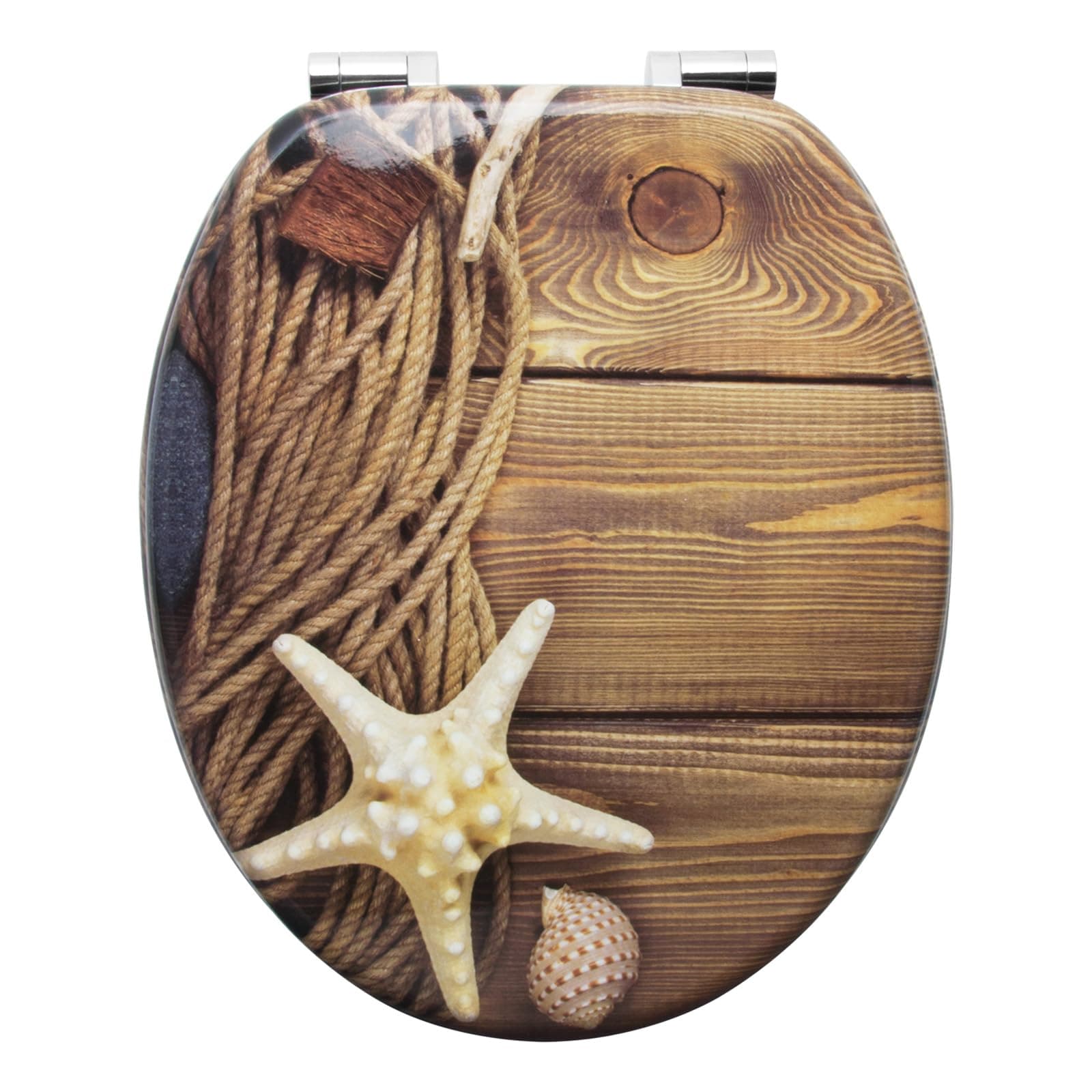 WOLTU #2 Premium WC-Sitz Toilettensitz mit Absenkautomatik, MDF Holzkern, Softclose Scharnier, Desgin Décor