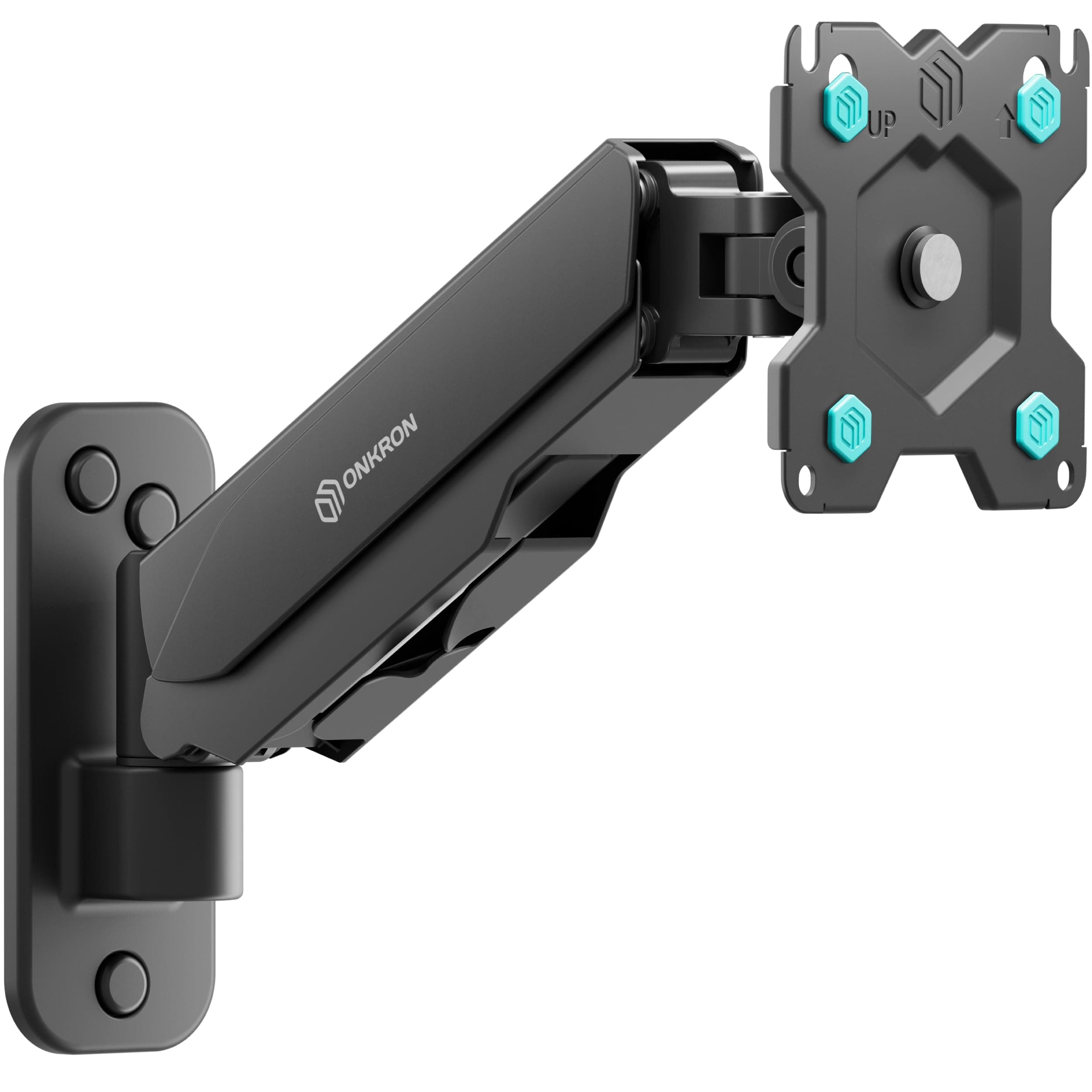 ONKRON Soporte TV y Monitor de Pared 13-34 Pulgadas, Brazo Monitor hasta 8 kg, VESA 75x75-100x100 mm, Soporte para Pantalla de Pared Articulado, Giratorio e Inclinable, Universal, Negro G120-B