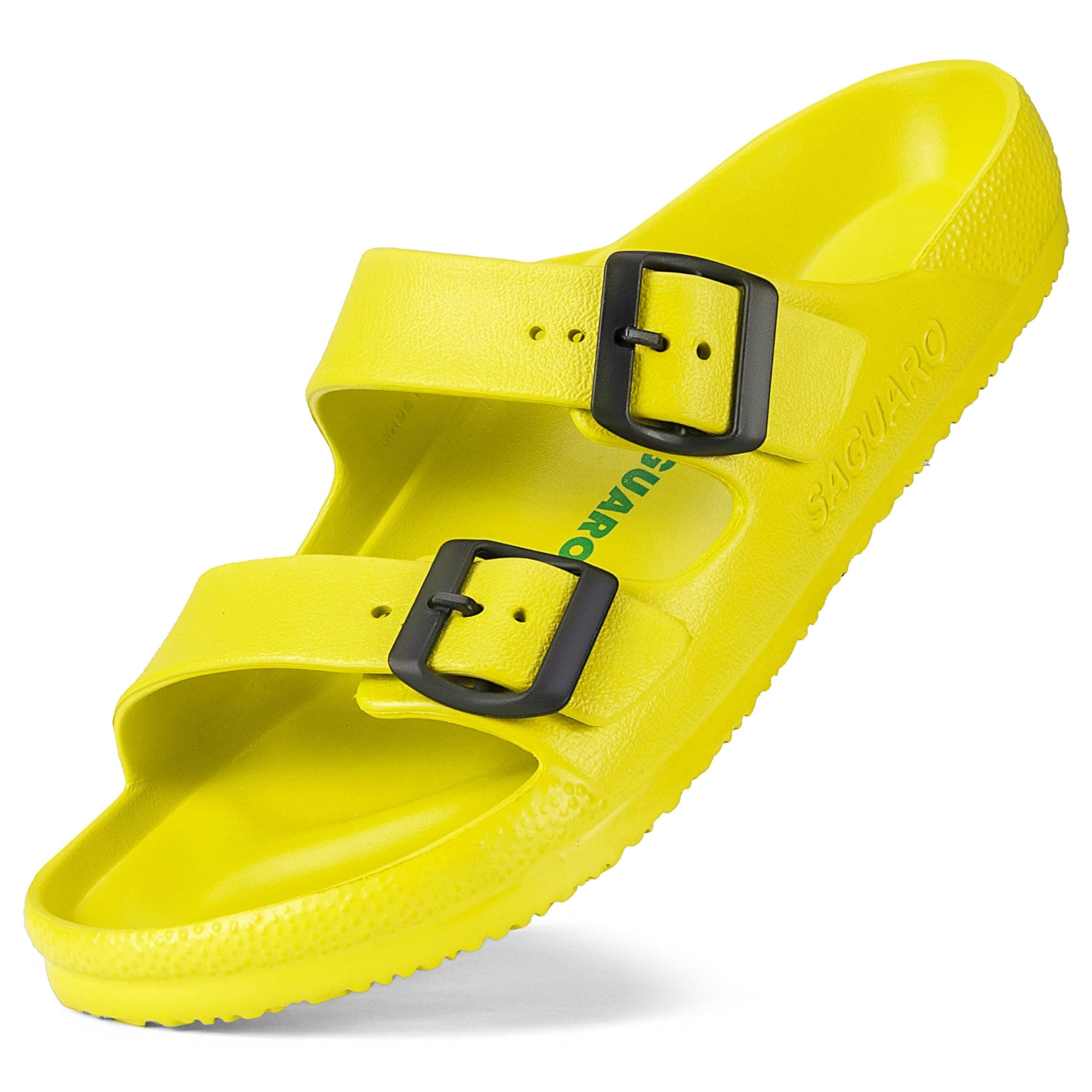 SAGUARO Eva Hausschuhe Herren Pantoletten Damen Leicht Gr.36-47 | Unisex Badelatschen, Badeschuhe, Elastisch, Klassisch, Sandalen, Rutschfest
