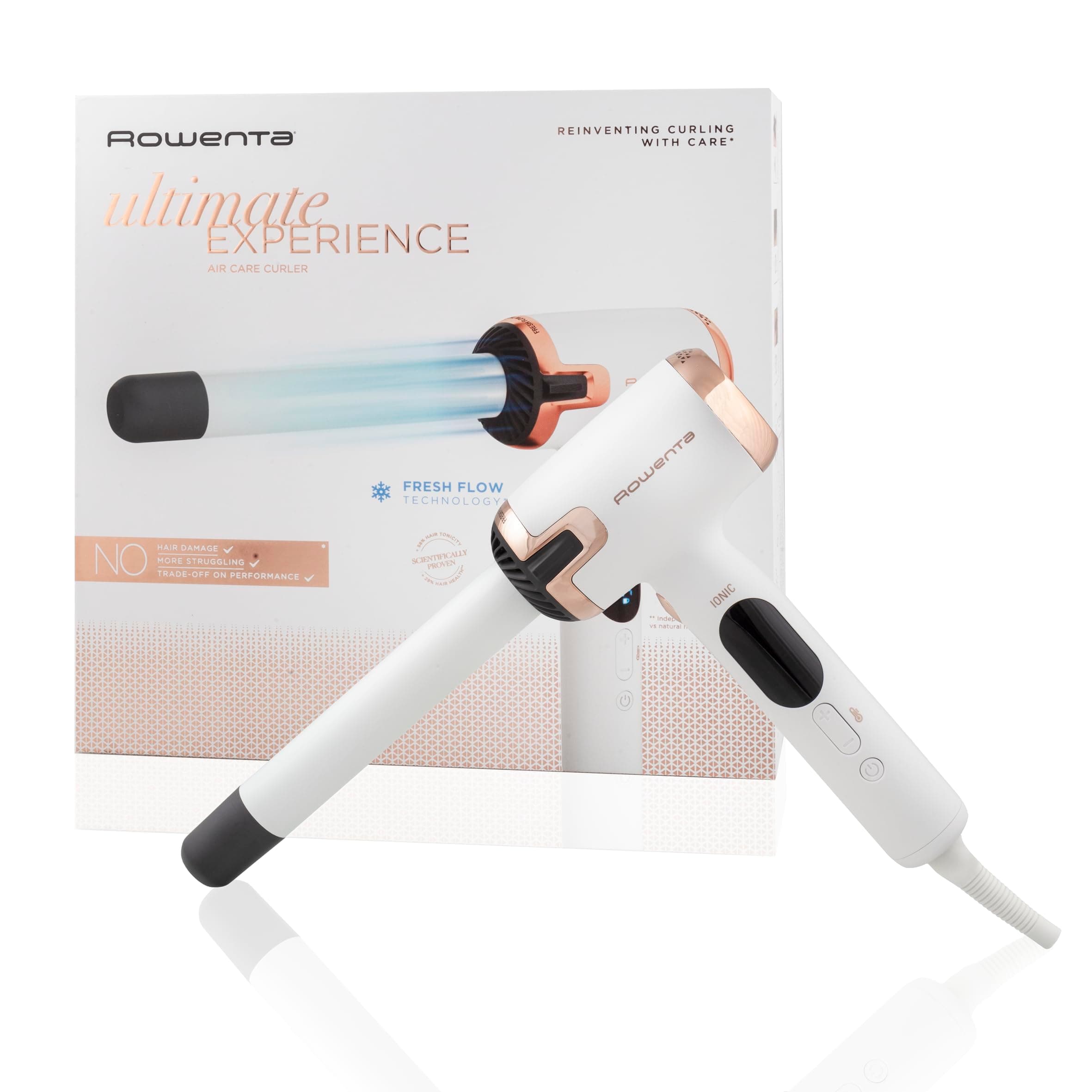 Rowenta Air Care Ultimate Experience - Rizador en Forma de L, Ondas en 3 s, 8 Niveles de Temperatura (130-200°C), Rizos Sanos, Previene Exceso de Calor, CF4310