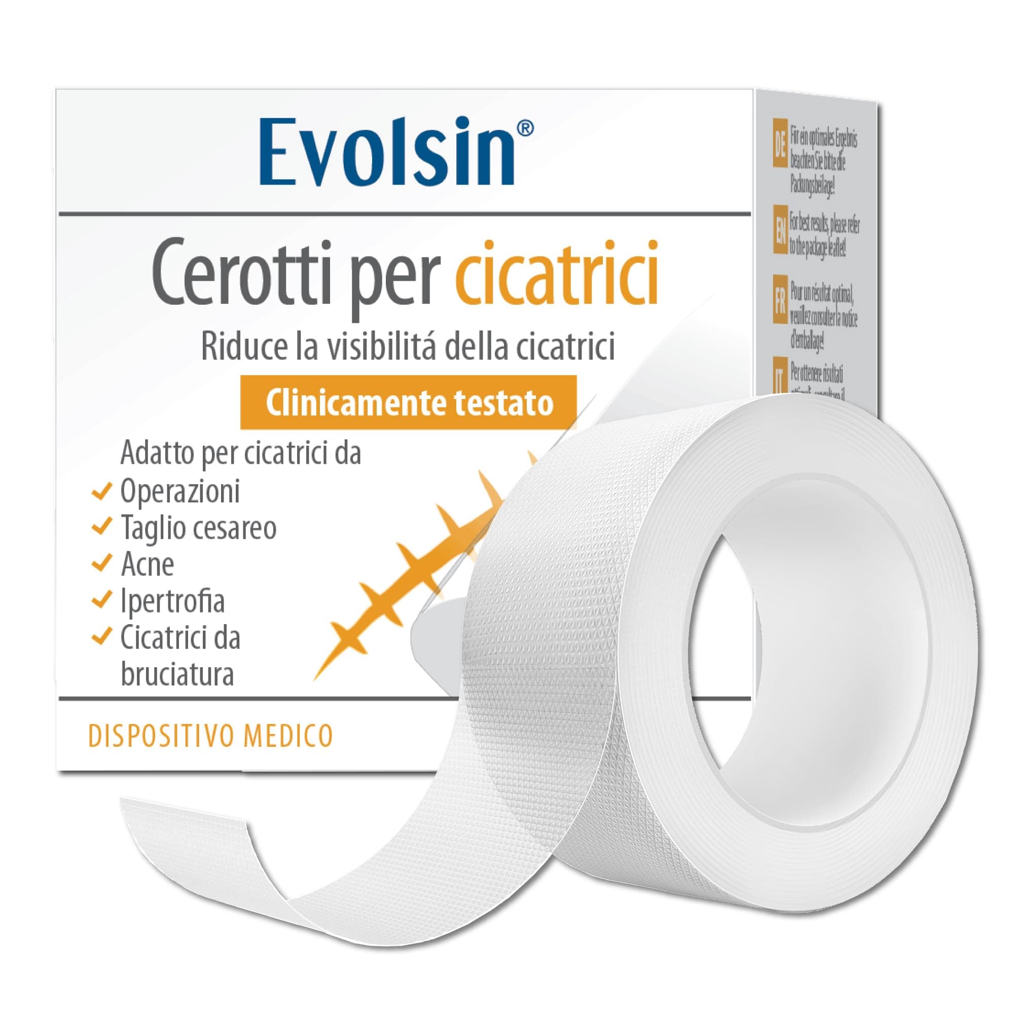 Evolsin cerotti silicone cicatrici trasparente - Per cicatrici di ogni tipo - i cerotto silicone per cicatrici riducono visibilmente le cicatrici