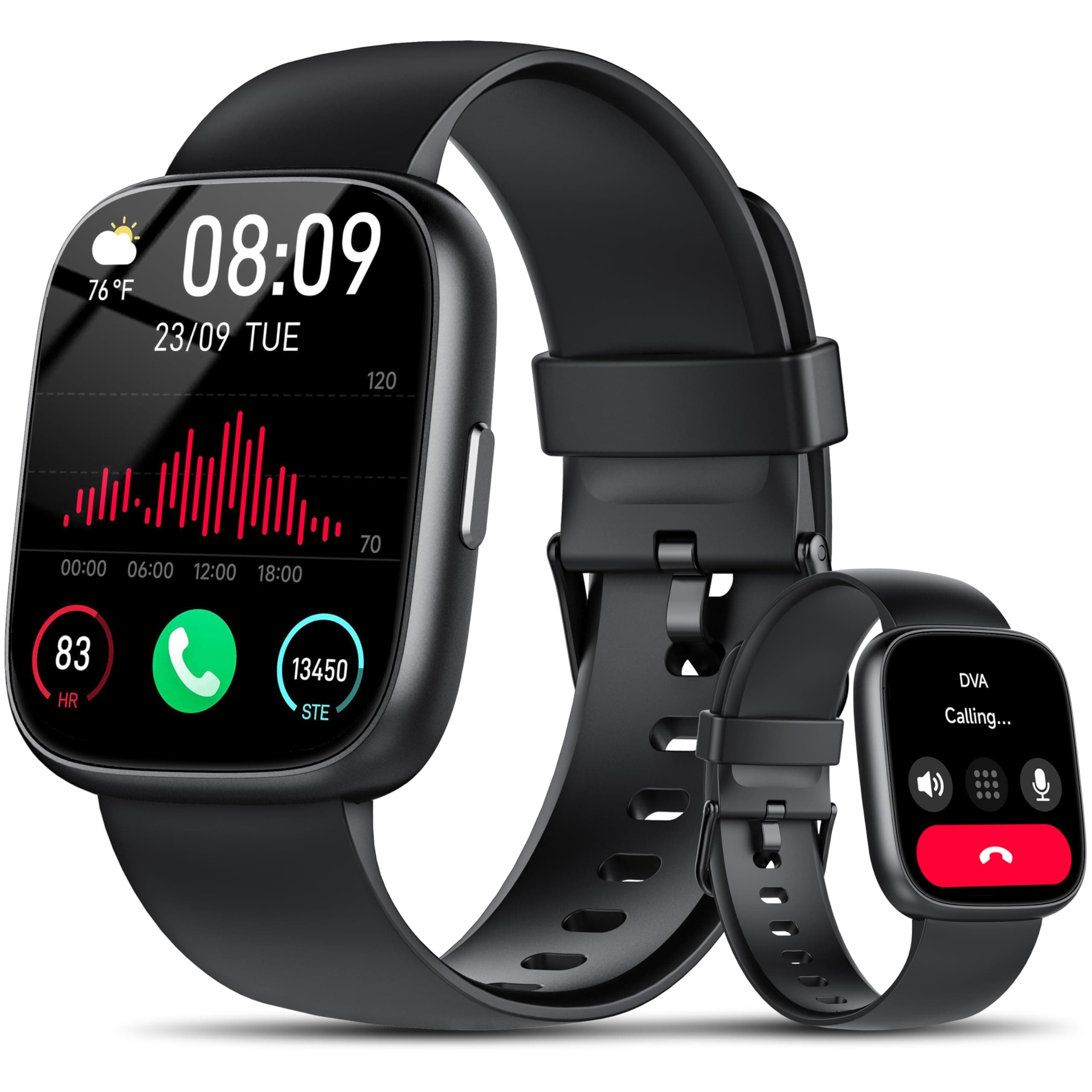 Reloj Inteligente Hombre Mujer con Alexa, 1,83" HD Smartwatch con Llamadas Bluetooth,120+ Deportivos Smart Watch con Pulsómetro/Podómetro/Monitor de Sueño, IP68 Pulsera Actividad para Android iOS