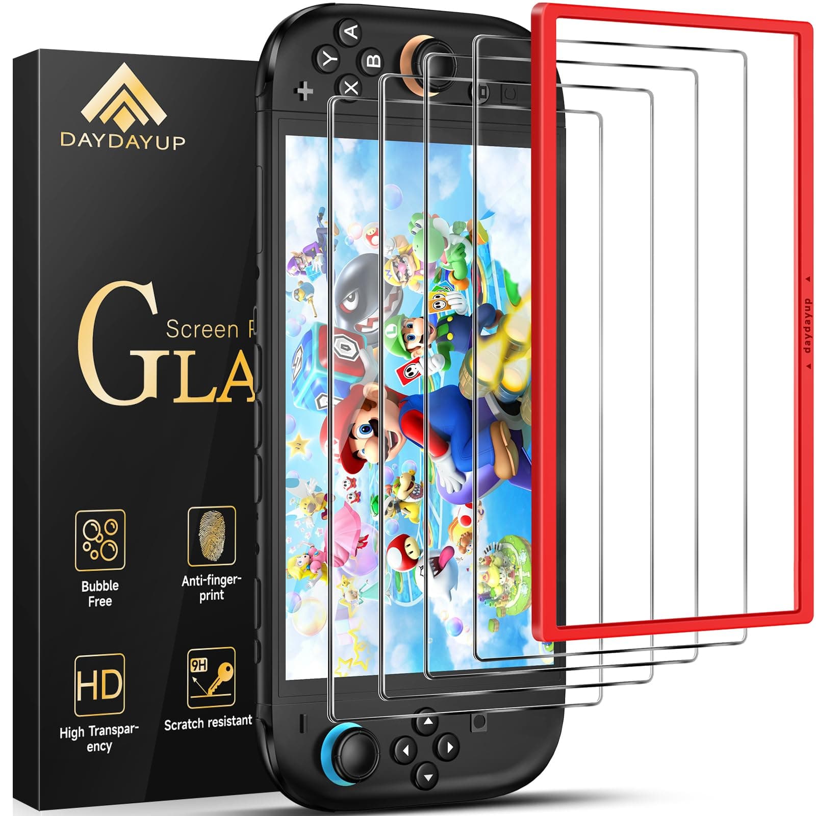 daydayup 3piezas Protector de Pantalla Compatible con Nintendo Switch 2.Cristal Templado Antiarañazos para Switch 2, Película Protectora para Switch 2 [Antiarañazos] [Sin burbujas] [Transparente HD]