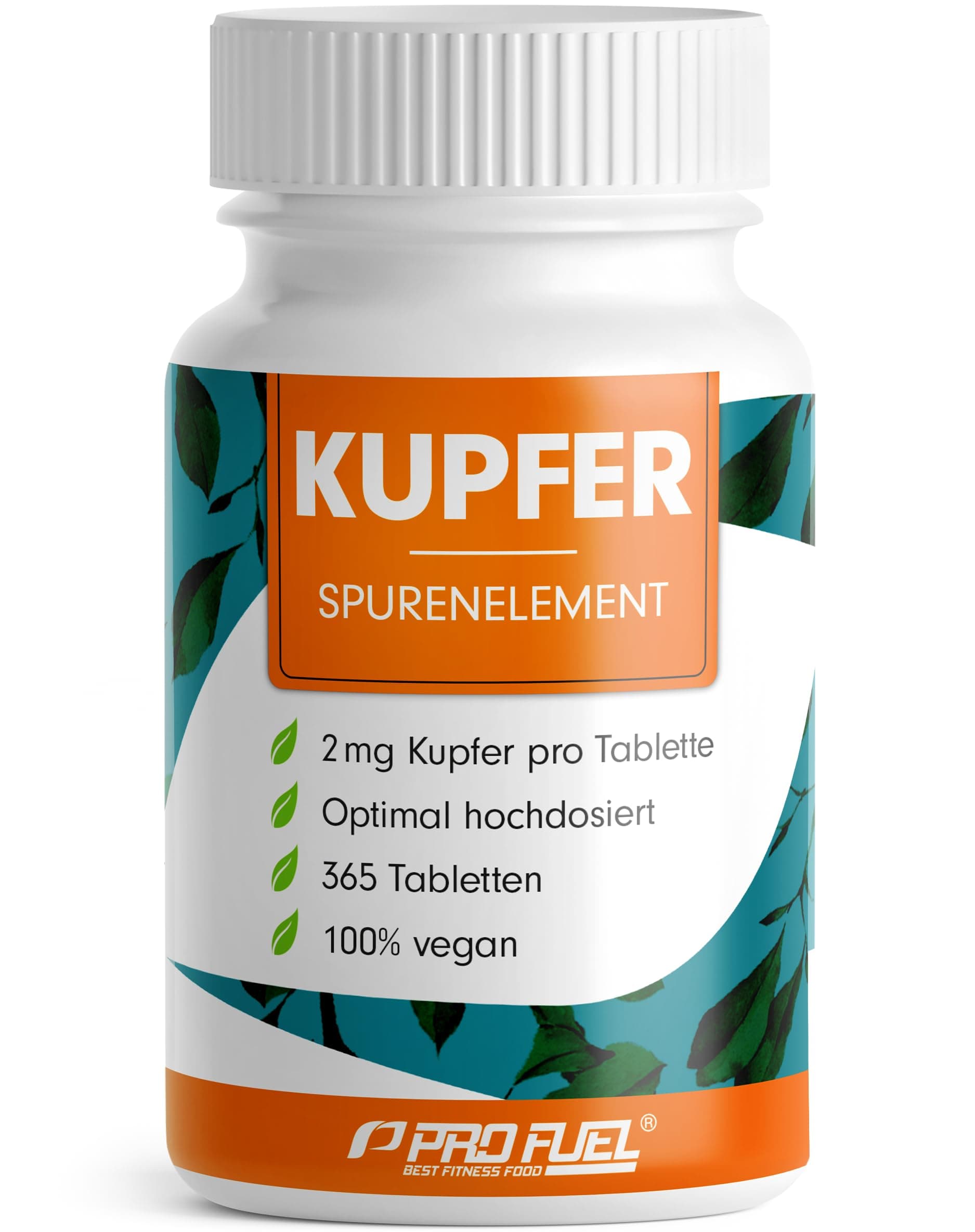 Kupfer Tabletten 365x mit 2 mg Kupfer aus hochwertigem Kupferbisglycinat - optimal hochdosiert - essentielles Spurenelement – laborgeprüft mit Zertifikat - Jahresvorrat - 100% vegan