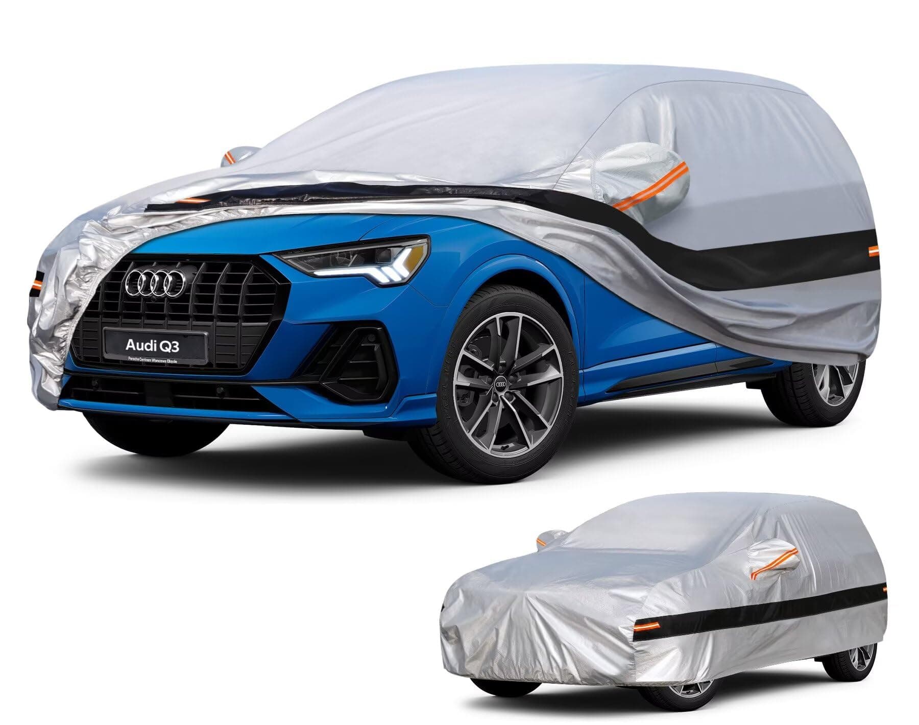 Holthly 10 strati Telo Copriauto SUV per Audi Q3 SQ3 RS Q3 (2012-2025),100% copertura auto impermeabile,Telo Copri Auto per Esterno,impermeabile,protezione UV,antivento,antipolvere.