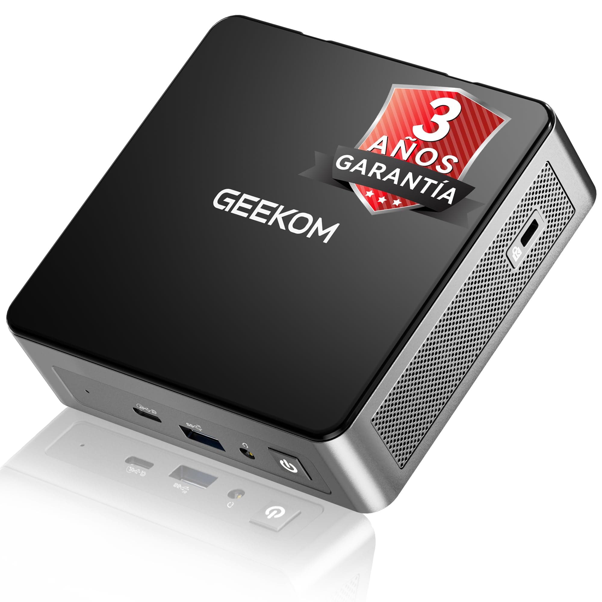 GEEKOM Air12 Mini PC 2026 con Intel Pentium Gold 7505, 8GB RAM, 256GB SSD, Mini Ordenador con Ranura SD, 2X USB-C, 3 Pantallas 4K, Gigabit Ethernet, Ordenador Compacto para Negocios y Uso Doméstico