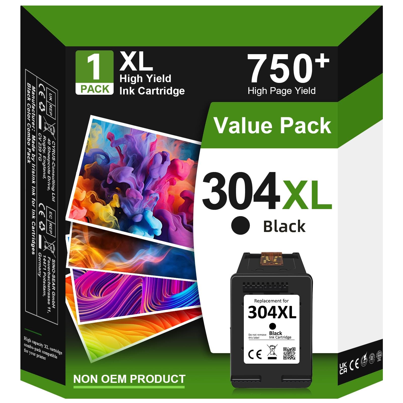 SUNPRINTZ Tinta 304 XL Negro Remanufacturado para HP 304, Cartuchos 304 Negro para HP Envy 5010 5020 5030 5032 5530 Deskjet 2620 2630 2632 2633 2622 3700 3720 3730 3750 3760 3762 3764 3735 Impresora