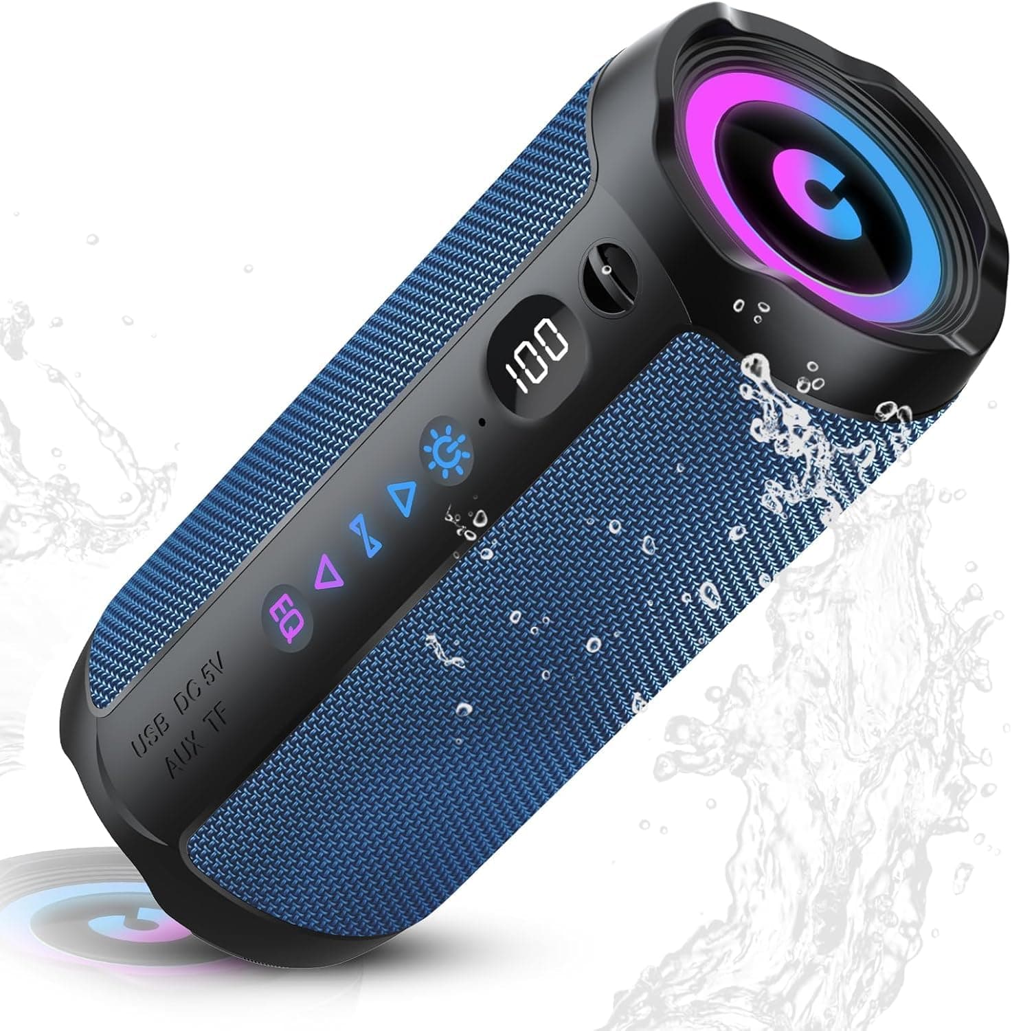 Cassa Bluetooth Portatile 25W, Potente Altoparlante Bluetooth, Doppio Basso Driver, 25 Ore di Autonomia, TWS Accoppiamento, RGB, IPX7 Impermeabile, AUX, TF,USB,Ideale Attività All'aperto/Feste/Viaggi