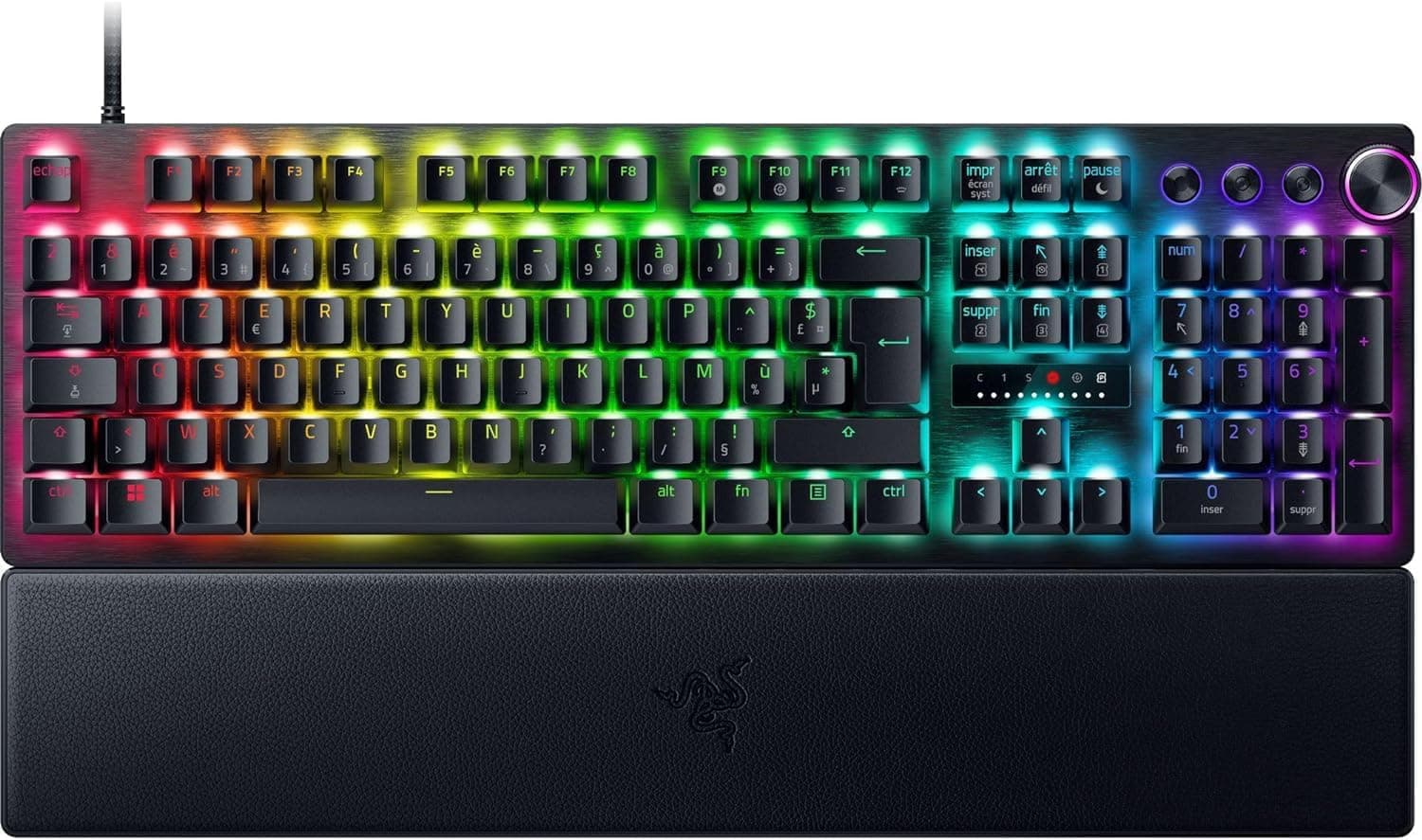Razer Huntsman V3 Pro (Switches Analog) - Clavier Gamer Optique (Switches Analogiques réglables de 0,1 à 4,0mm, Déclenchement Rapide, Touches en PBT Doubleshot) Clavier AZERTY | Noir