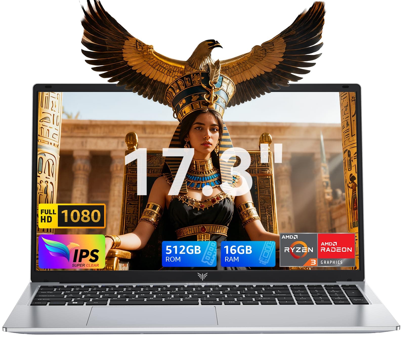 ACEMAGIC Ordinateur Portable 17,3 Pouces,5500Mah,Nouvelle Génération Processeur 4300U(Jus qu'à 3.7Ghz) 16Go Ram DDR4 512 Go SSD,WIFI5,BT5.0,HDMI,Cache Caméra,PC Portable Argenté,Pliage à 180°