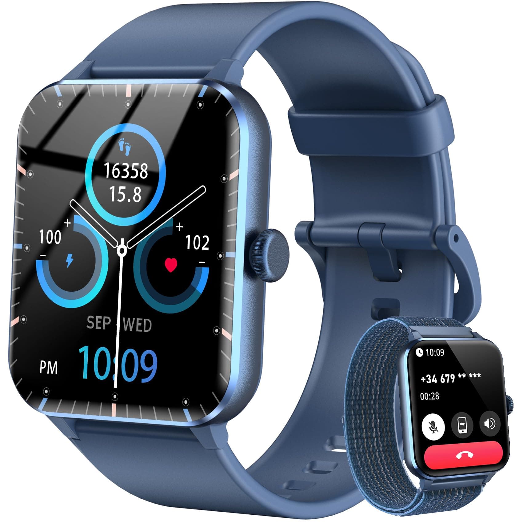 Blackview Orologio Smartwatch Uomo, Smartwatch Effettua e Rispondi alle Chiamate,1,85'' Orologio Intelligente Fitness,Cardiofrequenzimetro, Monitoraggio del Sonno, Calcolatori per Android iOS