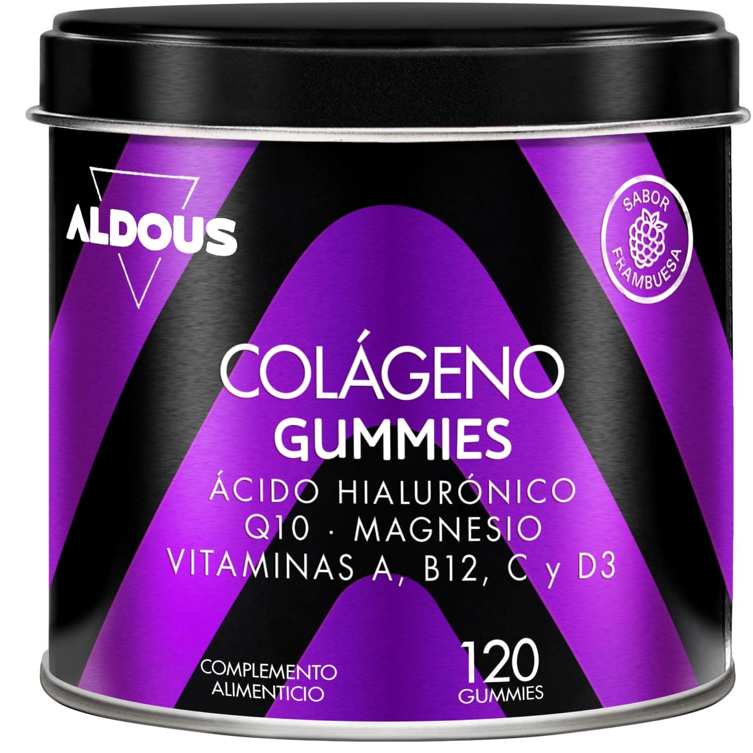 120 Gominolas Colageno + Magnesio, Acido Hialuronico Coenzima Q10 - Energia | Vitamina C, B12, D3, A - Colágeno Hidrolizado Puro - Vitaminas para el Pelo, Piel, Huesos y Articulaciones Fuertes - ALDOUS
