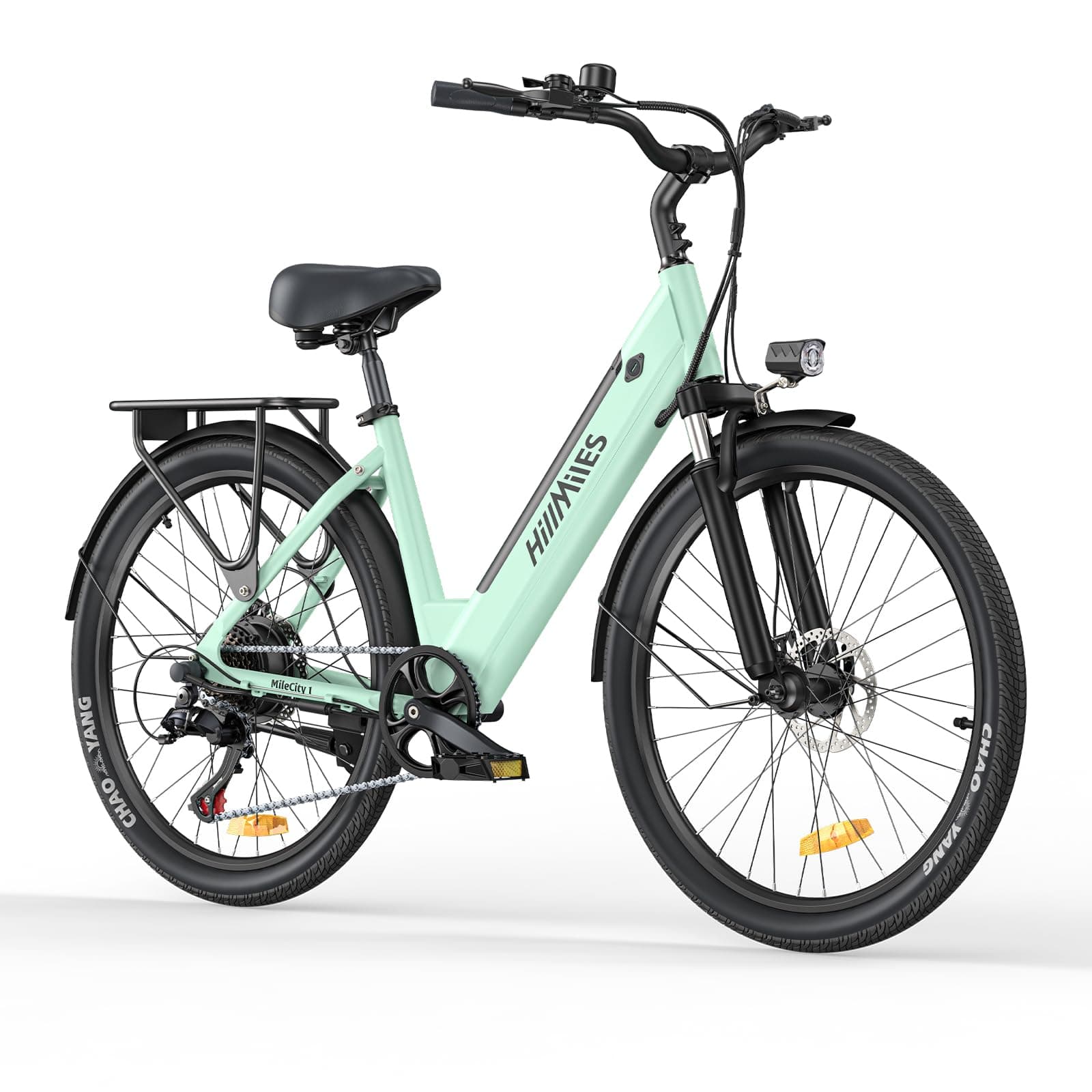 HillMiles Bicicleta eléctrica para adultos de 26 pulgadas, 7 velocidades, bicicleta eléctrica de 36 V, 13 Ah, batería extraíble, 25 km/h y autonomía de 80 – 100 km E-bike para viajeros urbanos, IP65