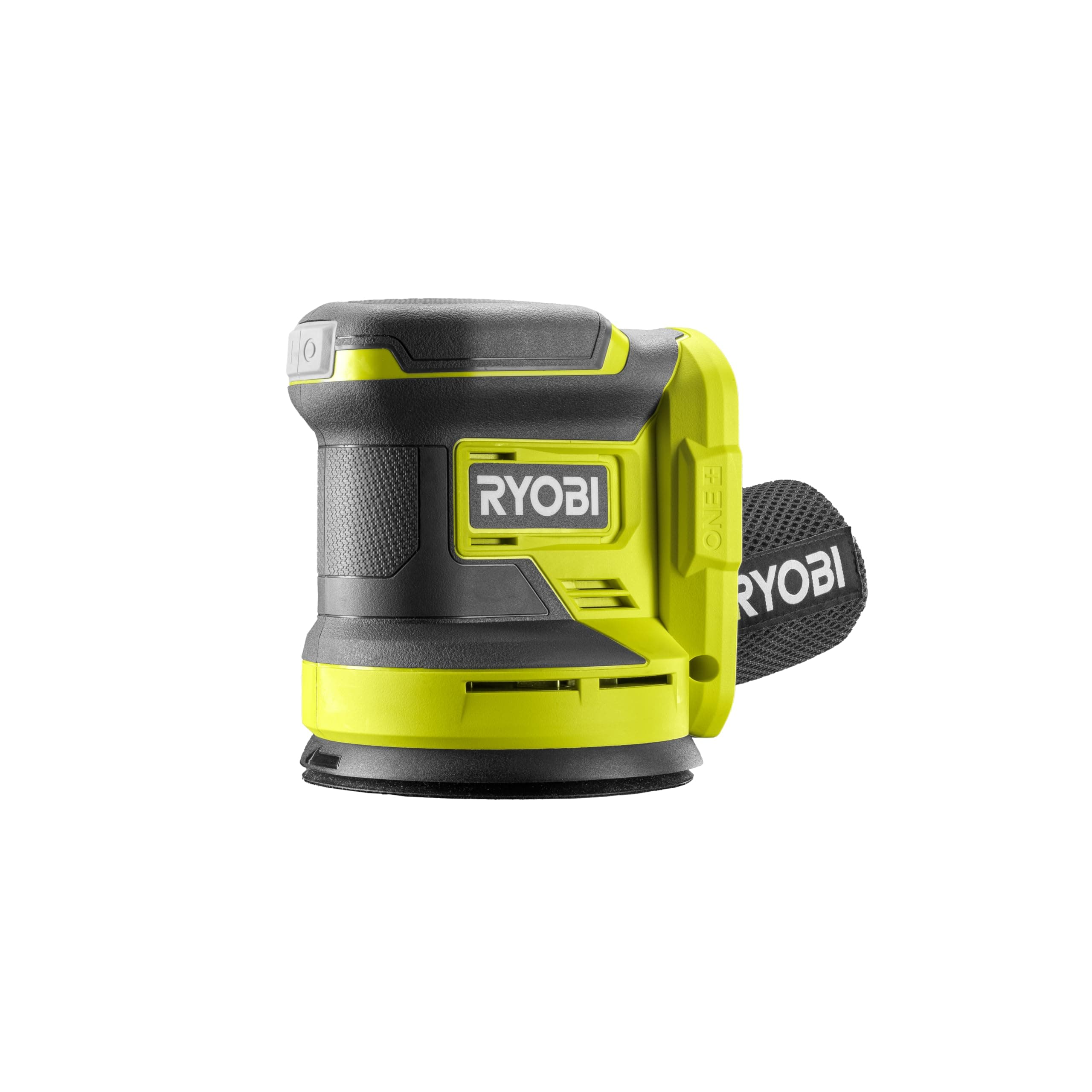 RYOBI - Lijadora Excéntrica 18V ONE+ 125mm + 3 Abrasivos para Eliminar Pintura, Barniz y Lijar Pequeñas Superficies - Ideal para la Restauración de Muebles y las Reformas Domésticas - RROS18-0