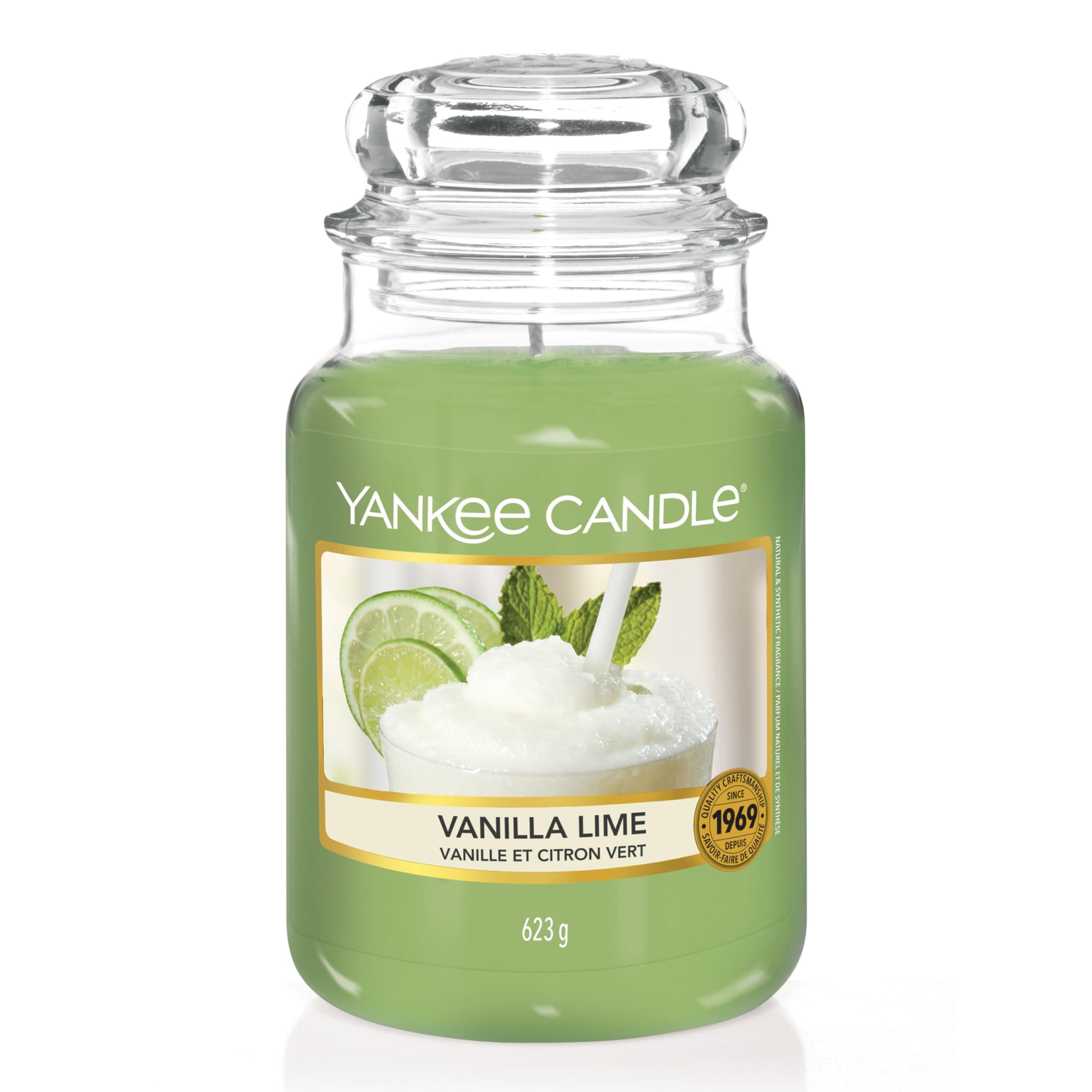 Vela aromática Yankee Candle | Vanilla Lime vela en tarro grande | Velas de larga duración: hasta 150 h | Regalos perfectos para mujeres