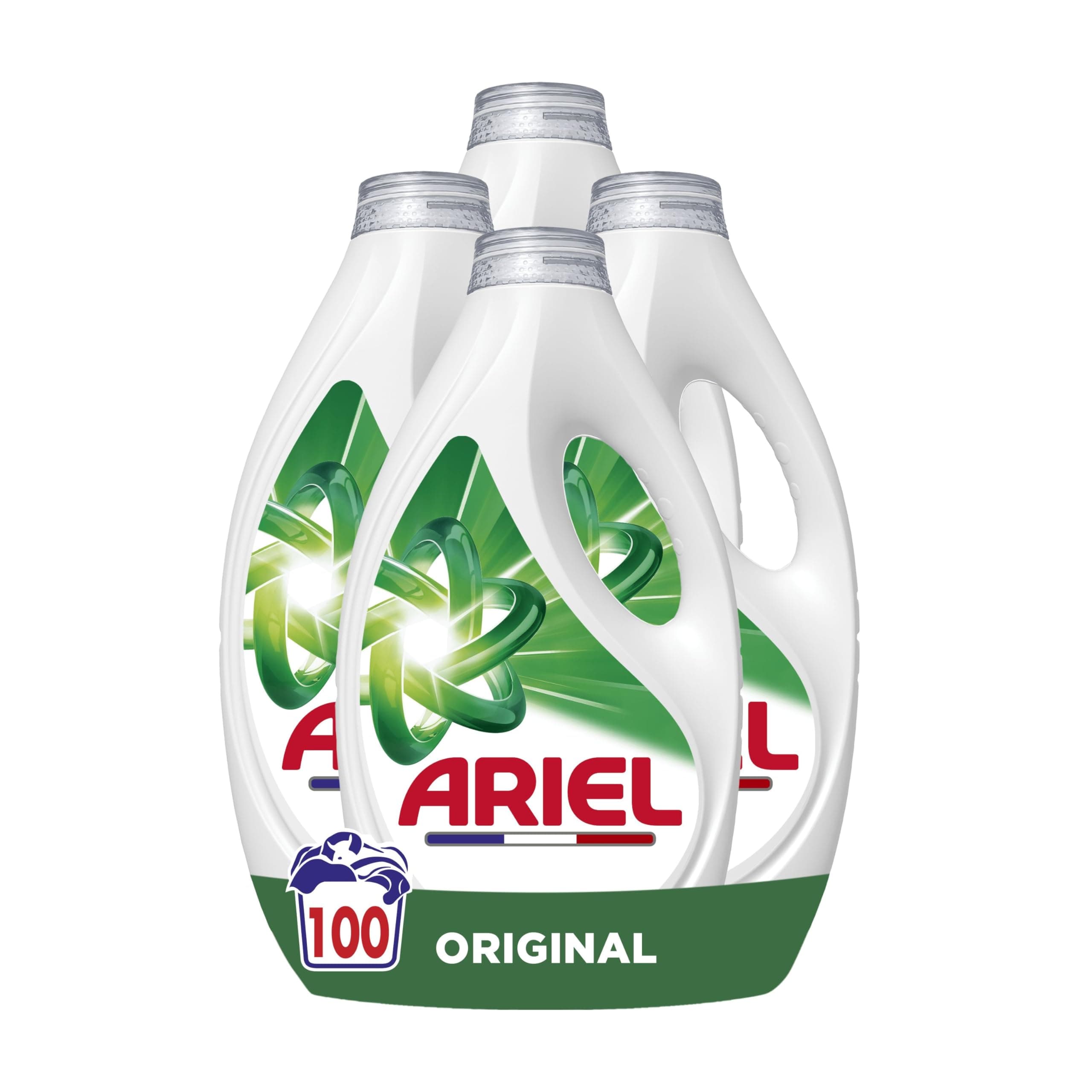 Ariel Original Lessive Liquide, 100 Lavages, Action Détachante En 1 Seul Lavage, Impeccable Même A Froid, Fabriqué En France