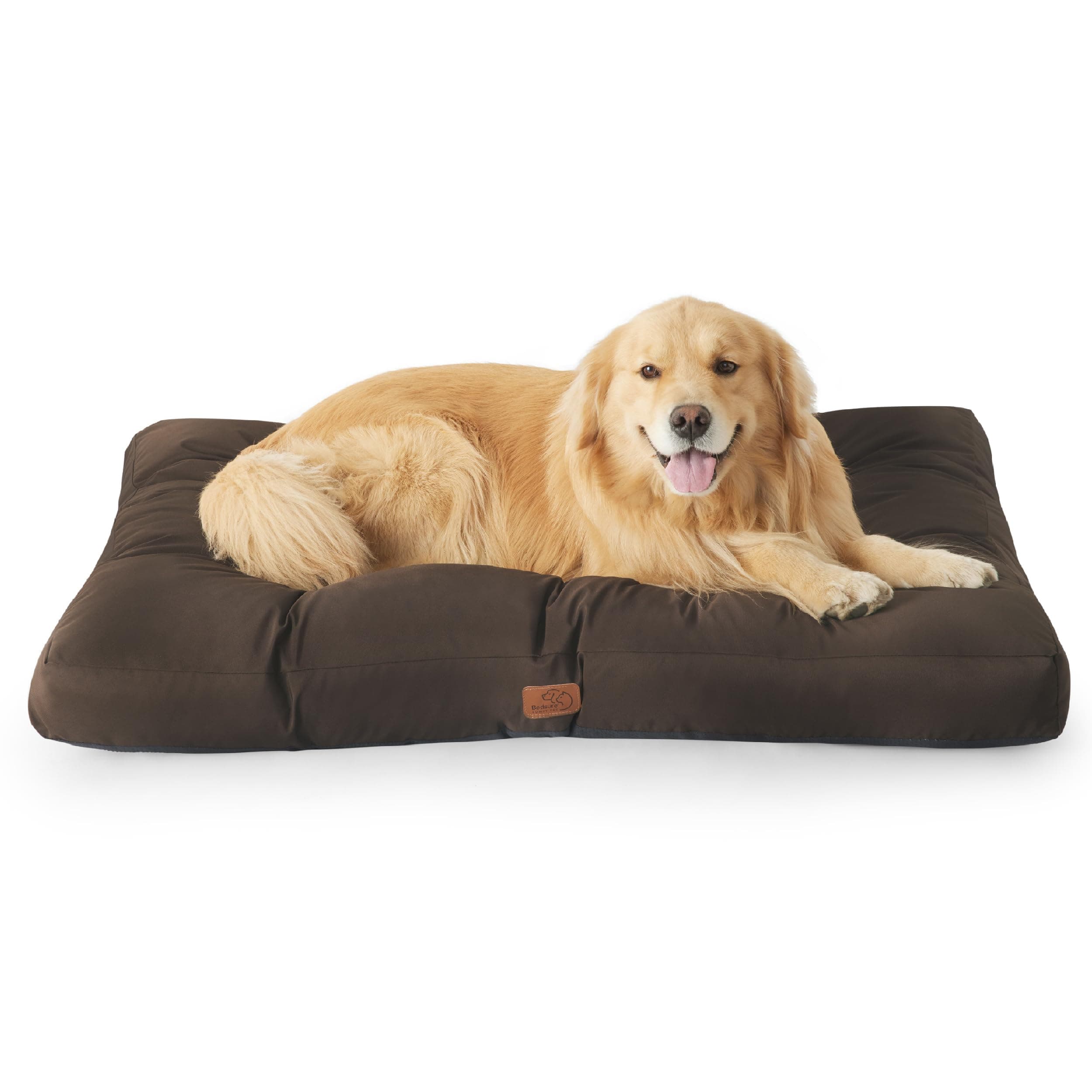 BEDSURE Hundekissen Grosse Hunde waschbar - 111x89cm hundematratze XXL für große, mittelgroße Hunde Outdoor gepolstert Hundematte braun in 10cm Höhe