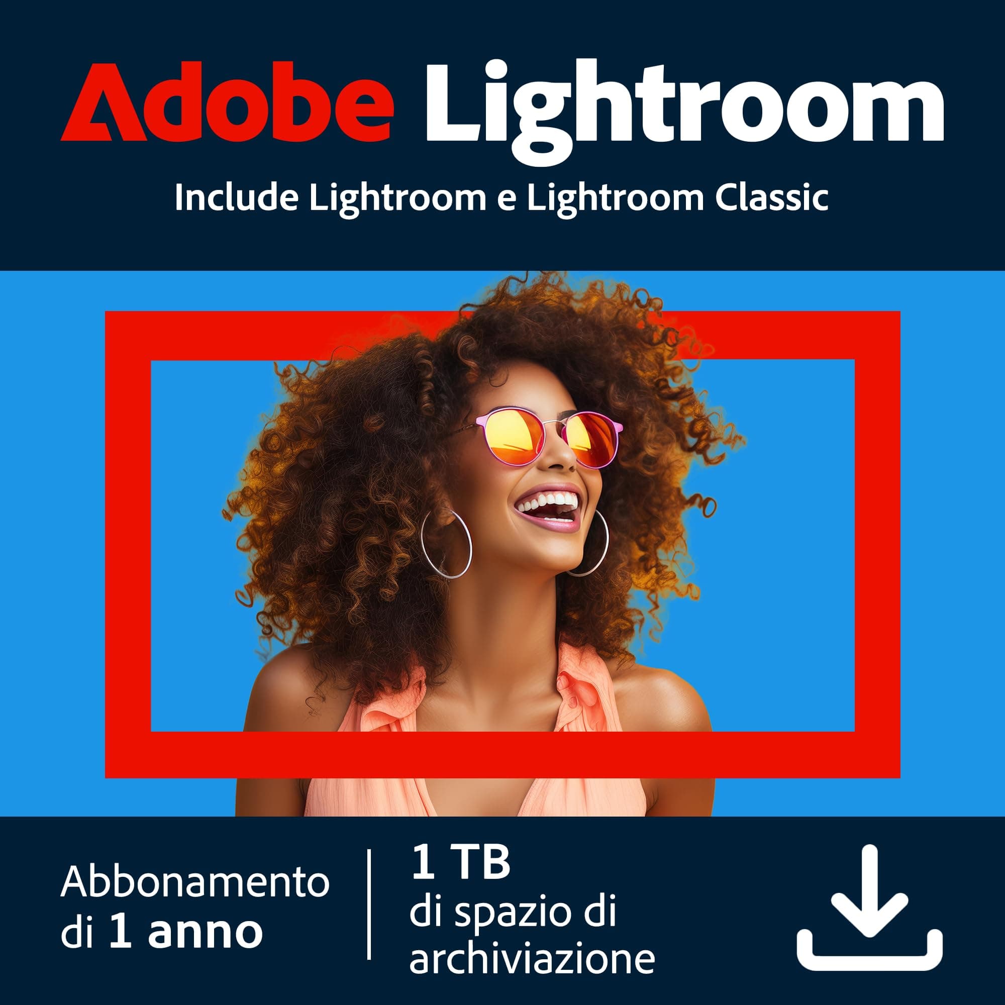 Adobe Lightroom incl. Lightroom Classic 1TB | Editor foto AI | 1 Anno | PC/Mac |Download Digitale
