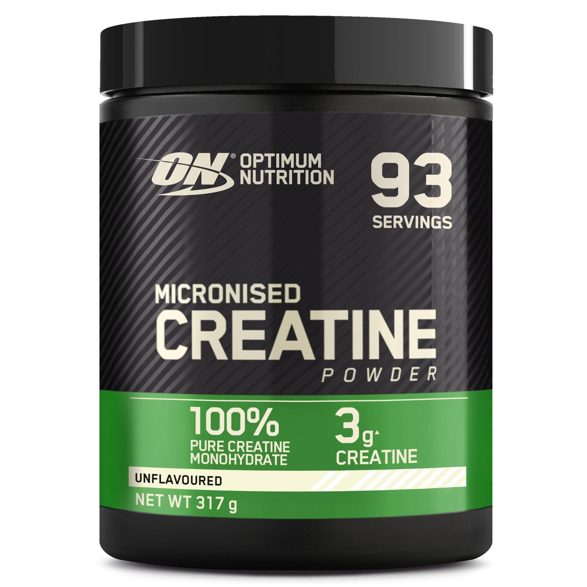Optimum Nutrition Créatine Micronisée en Poudre, Sans Arôme, 317g, 93 Doses